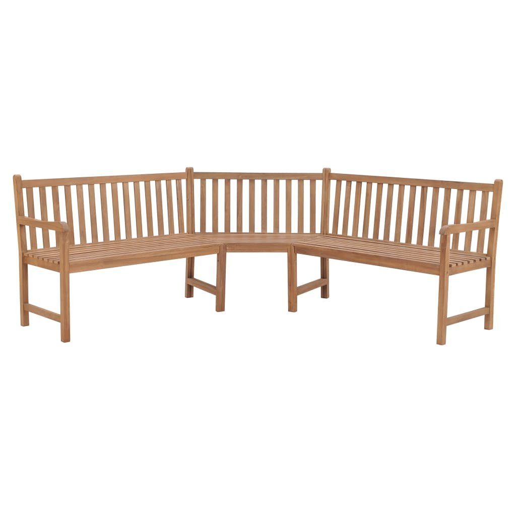 furnicato Gartenbank Garten-Eckbank 185x185x90 cm Massivholz Teak