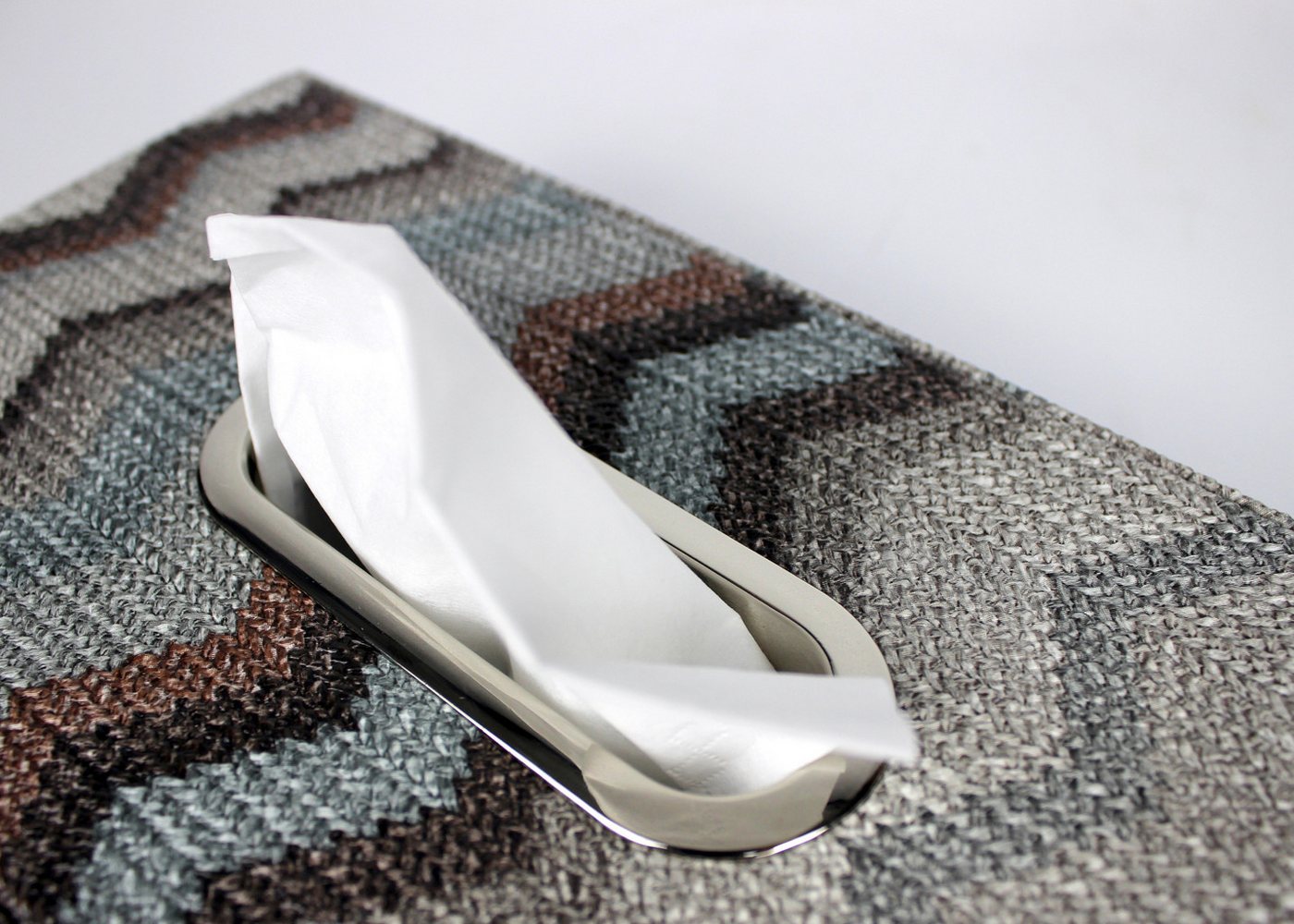 Thumbnail - Signature Home Collection Papiertuchbox Taschentücherbox mit Zickzack Muster Metallgriff bunt gemustert (1 St), abwischb...