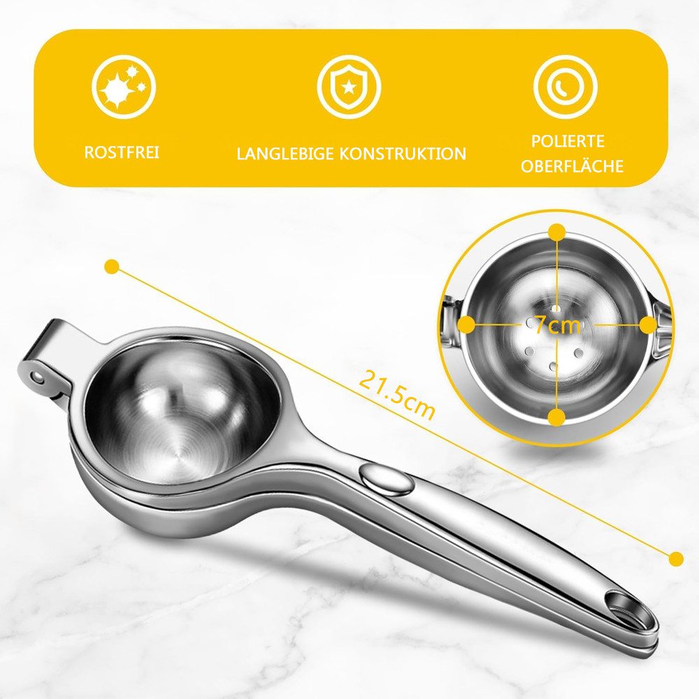 TUWENA Zitruspresse 7 cm Zitronenpresse, Ergonomischer Klein Limettenpresse, Zitruspresse