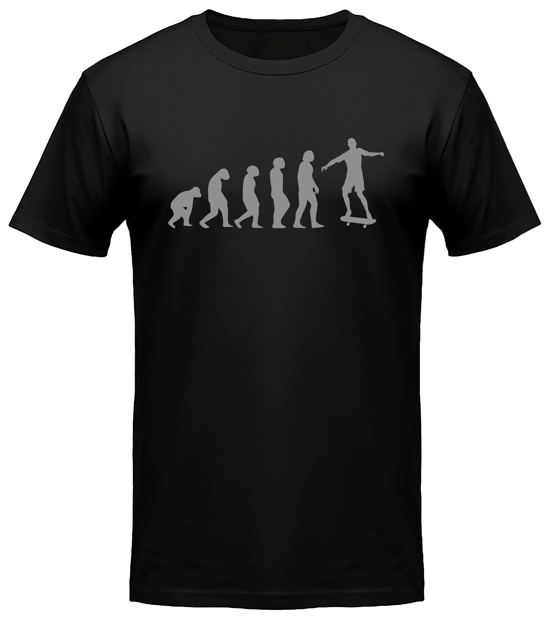 MyDesign24 T-Shirt Skater print Shirt Evolution Skater T-Shirt schwarz kurzarm Regular Fit i556