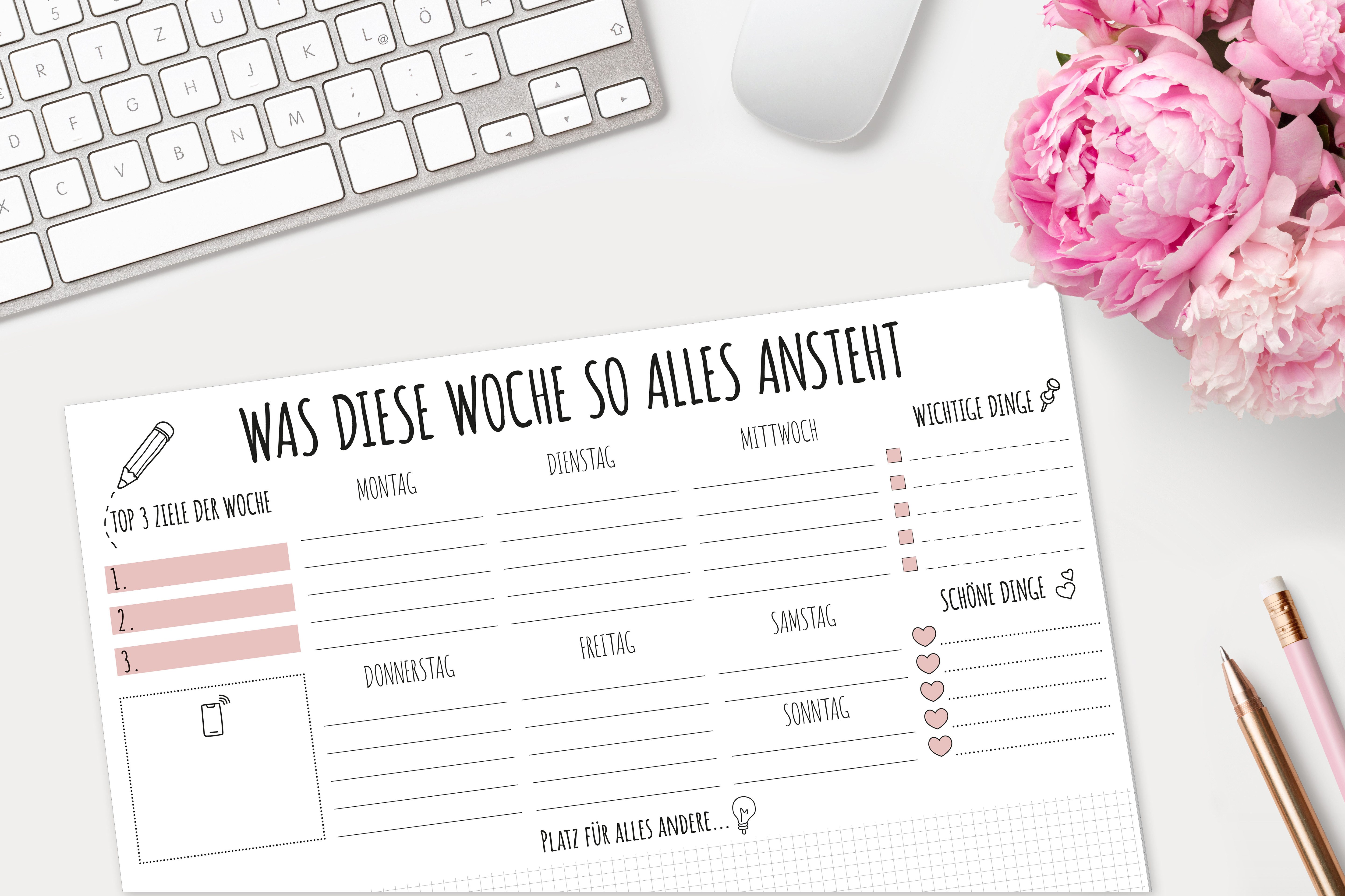 CUPCAKES & KISSES Schreibtischunterlage Schreibtischunterlage zum Abreißen