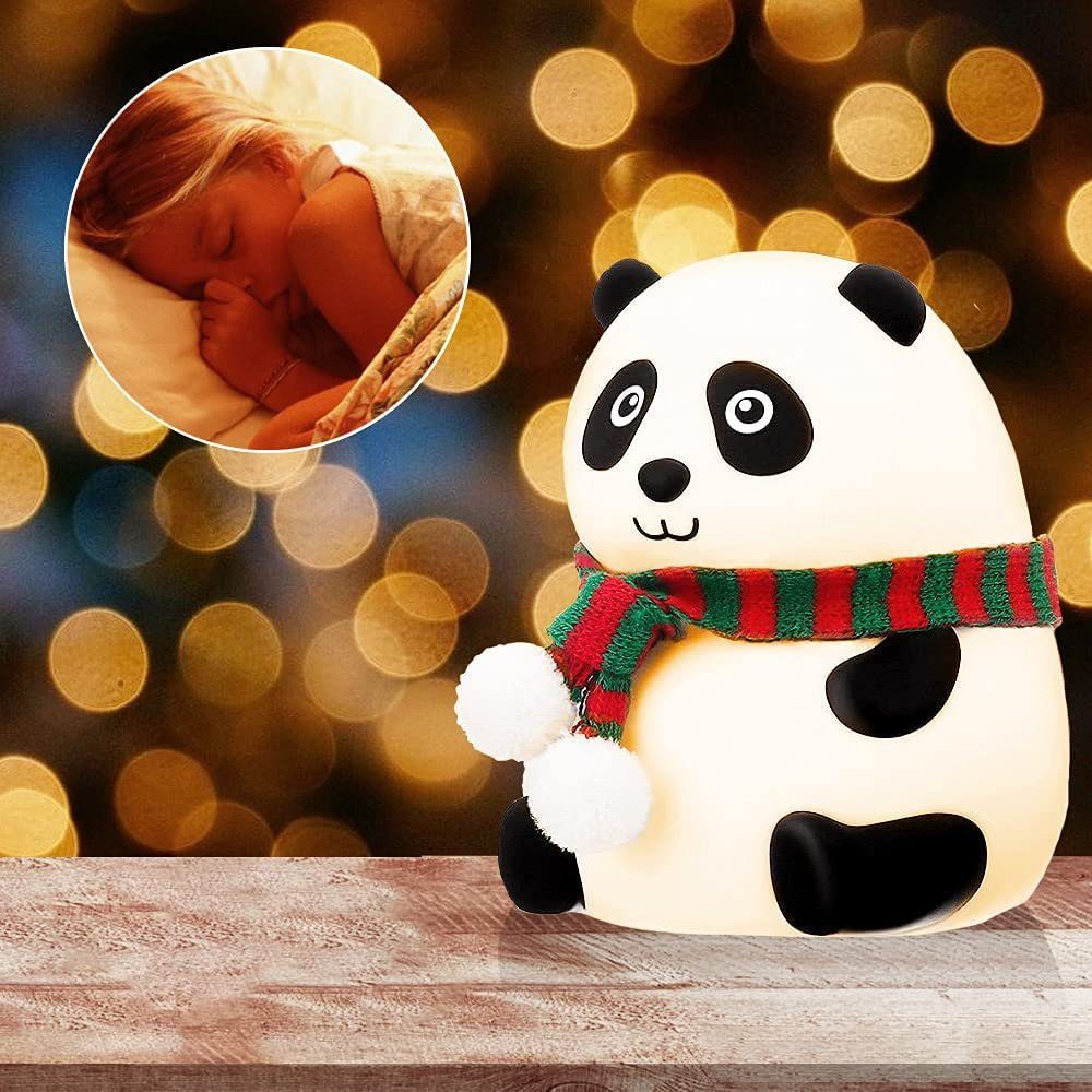 Haiaveng LED Nachtlicht Panda Bär Tier Lampe, für Kleinkind Baby, 7 Farbe wechselnde Silikon Nachtlicht.