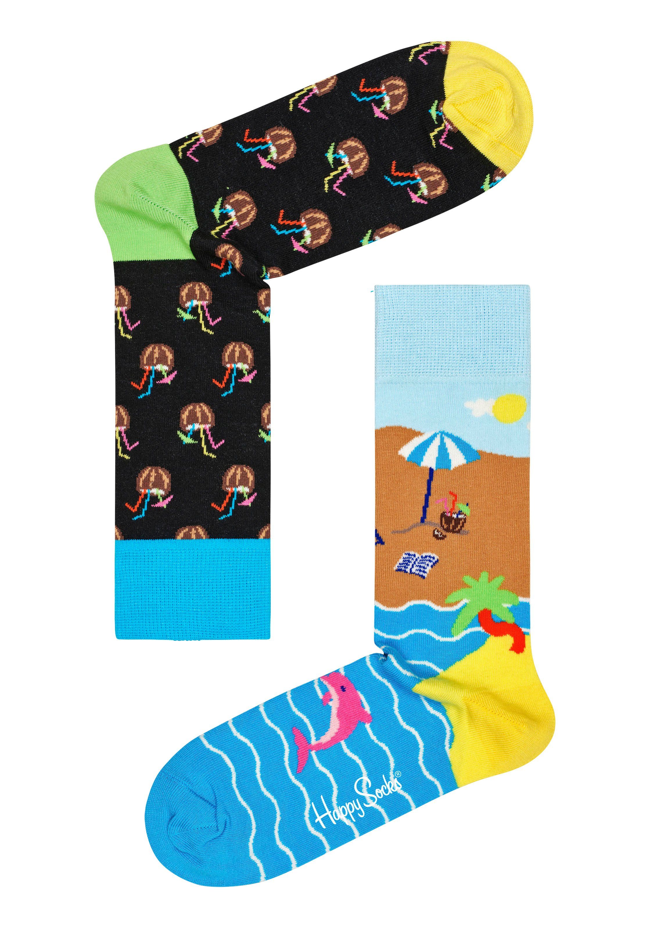 Happy Socks Socken (2-Paar) Coconut Cocktail & Beach Break Socks