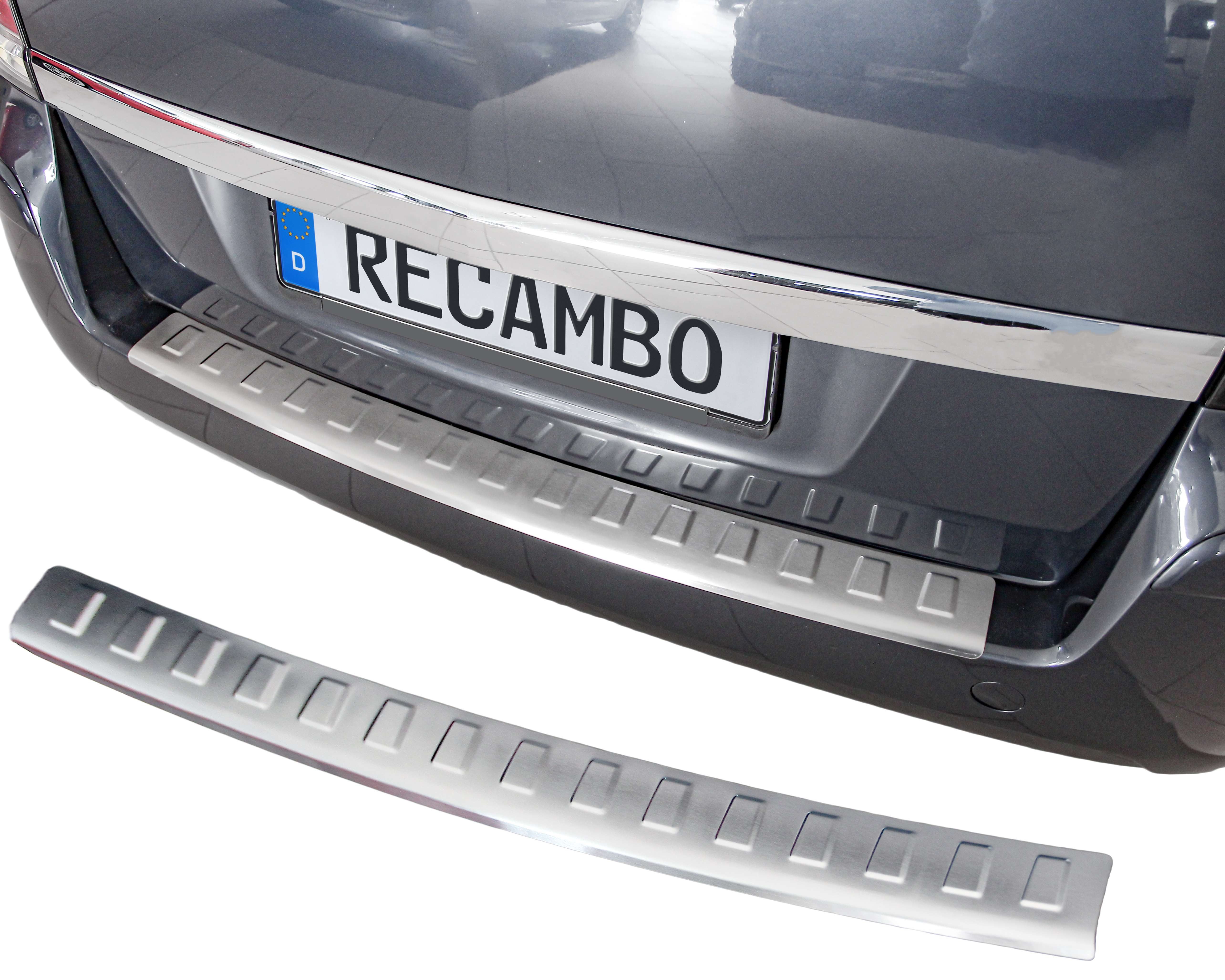 RECAMBO Ladekantenschutz für OPEL ZAFIRA B, 2005-2014 Stoßstangenschutz, V2A rostfrei, Exklusive Optik, praktischer Schutz & perfekte Passform