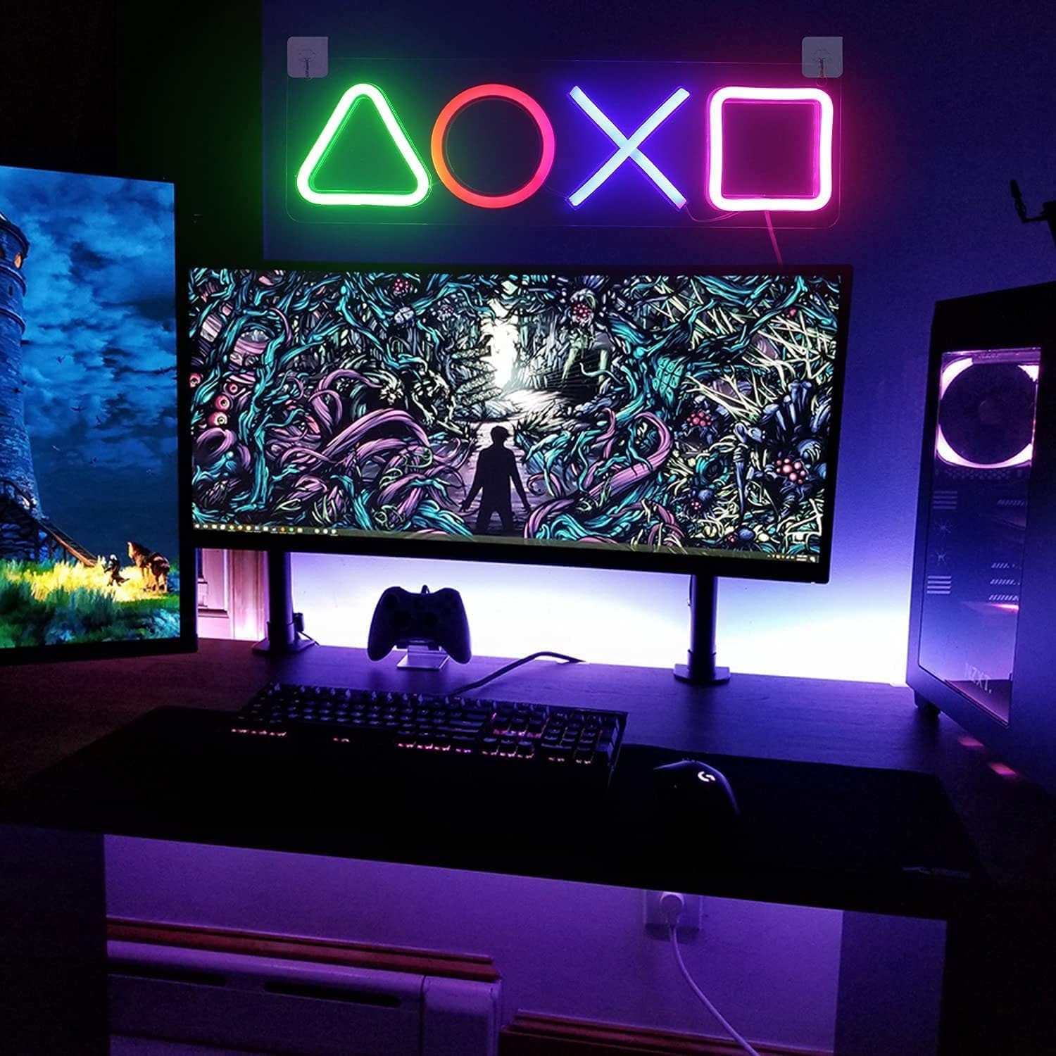 zggzerg LED Stripe Gaming Lampe - PS Playstation Symbol Licht - Neonlicht L günstig online kaufen