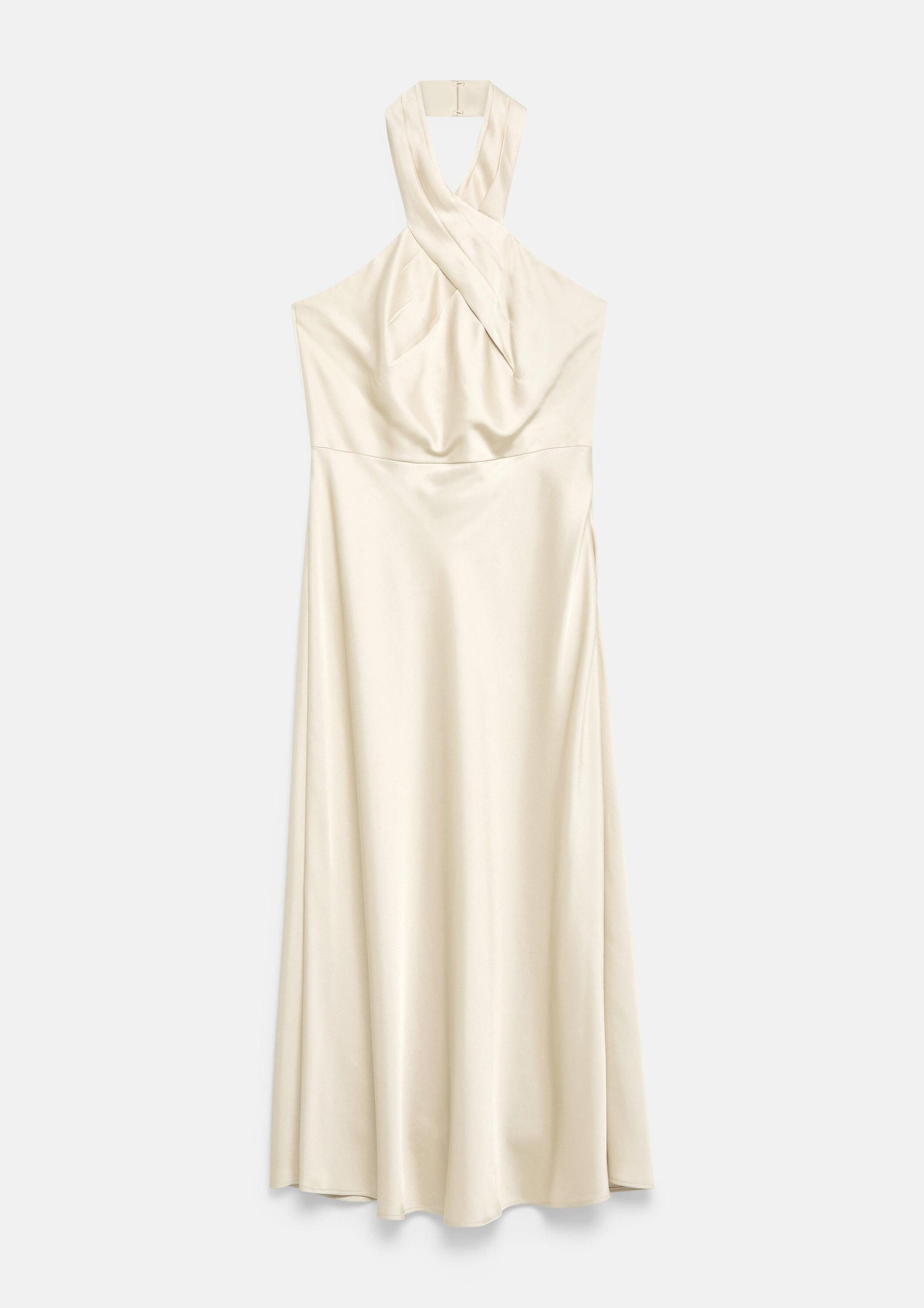 comma Midikleid Kleid Satin-Kleid mit Neckholder