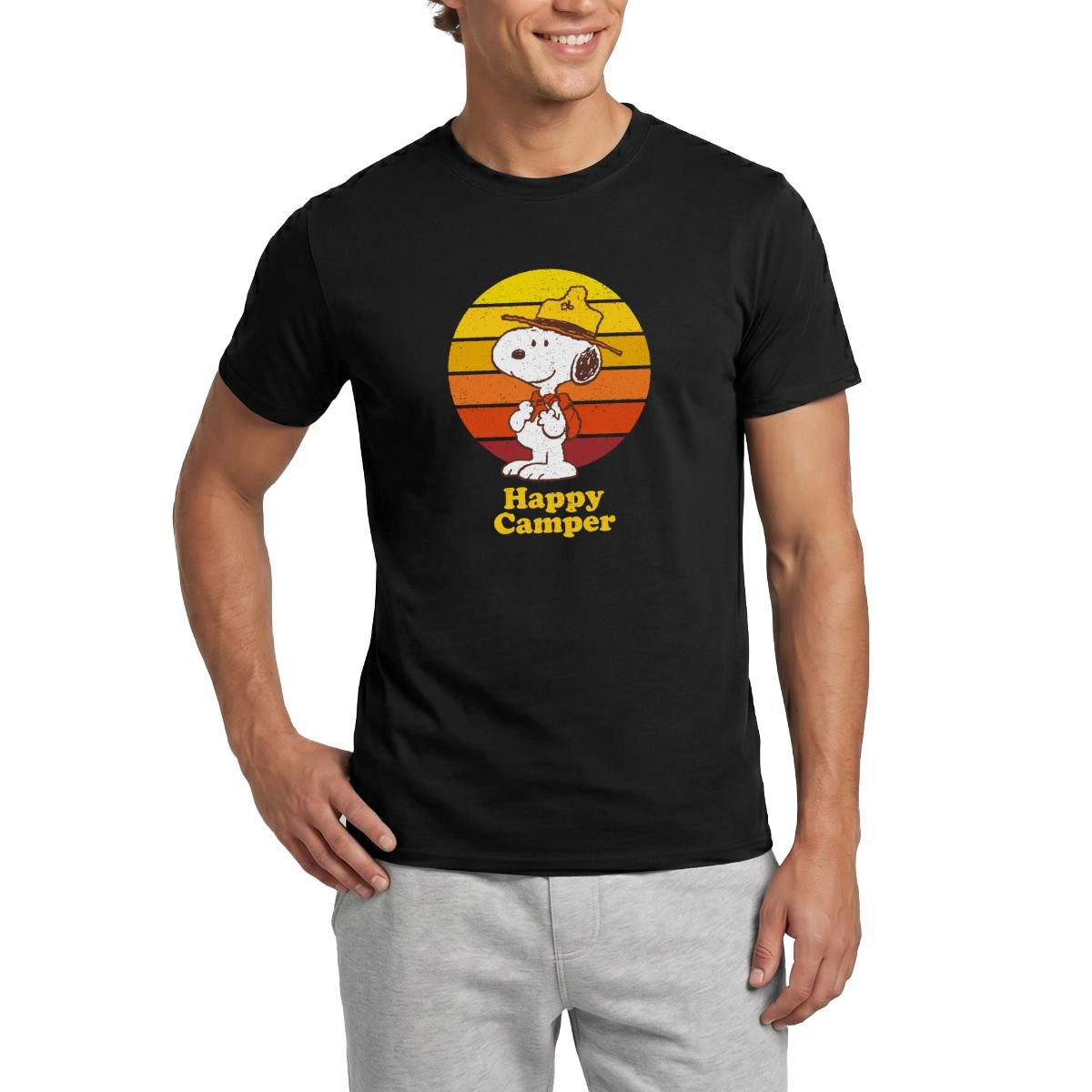 Spreadshirt T-Shirt Peanuts Snoopy Happy Camper Camping Männer T-Shirt (1-tlg)