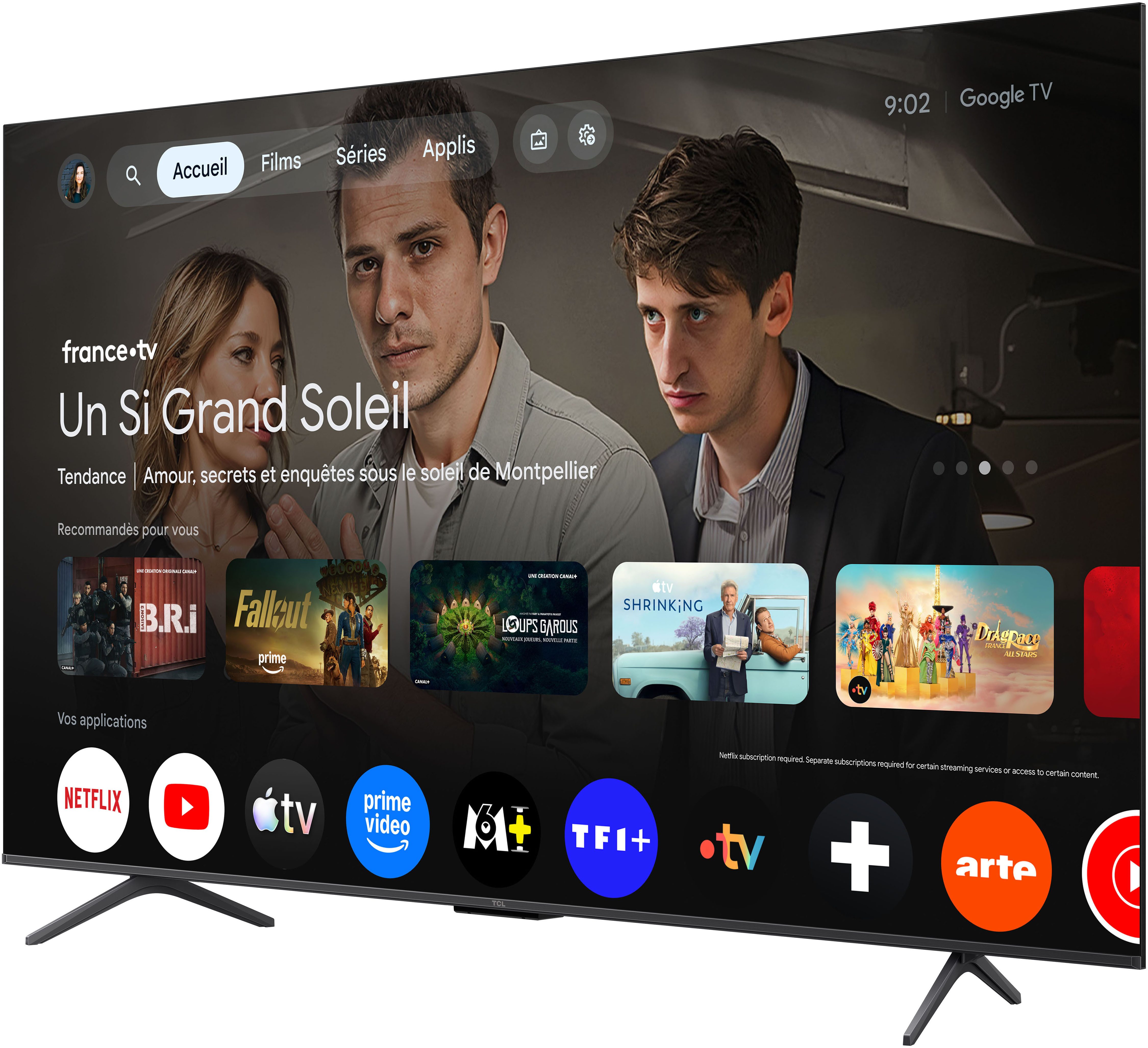 TCL 65T8DXB Mini-LED-Fernseher (164 cm/65 Zoll, 4K Ultra HD, Smart-TV, Google TV, QD-Mini LED, AiPQ Pro Prozessor, 144Hz, Dolby Atmos, Apple AirPlay 2)