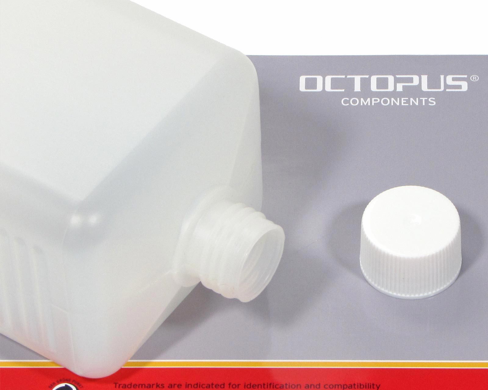 OCTOPUS Kanister 5 Plastikflaschen 1.000ml eckig HDPE mit weißen Schraubverschlüssen (5 St)