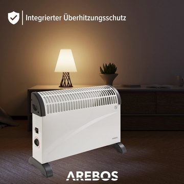 Arebos Konvektor 2x Standfüße, 2000 Watt, Thermostat, Frostwächter-Funktion, 2000 W
