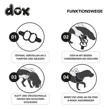 DDOXX Hunde-Geschirr Air Mesh Step-In Brustgeschirr für Hunde, Katzen, Welpen, Mesh, Schwarz Brustumfang: 33-38 Cm