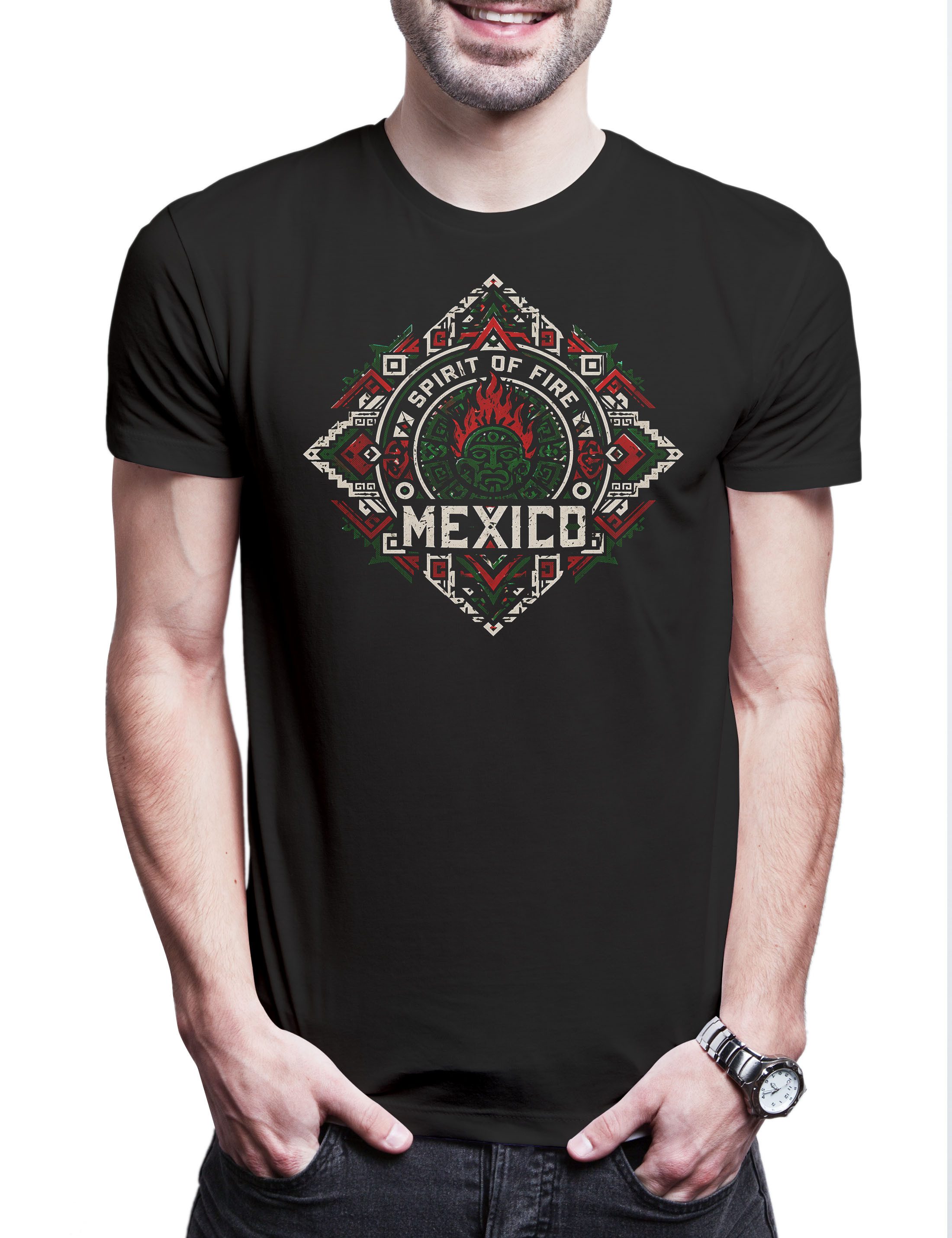 Print-Shirt Team Mexico 1 Herren T-Shirt Mexiko Azteca Mariachi Sombrero