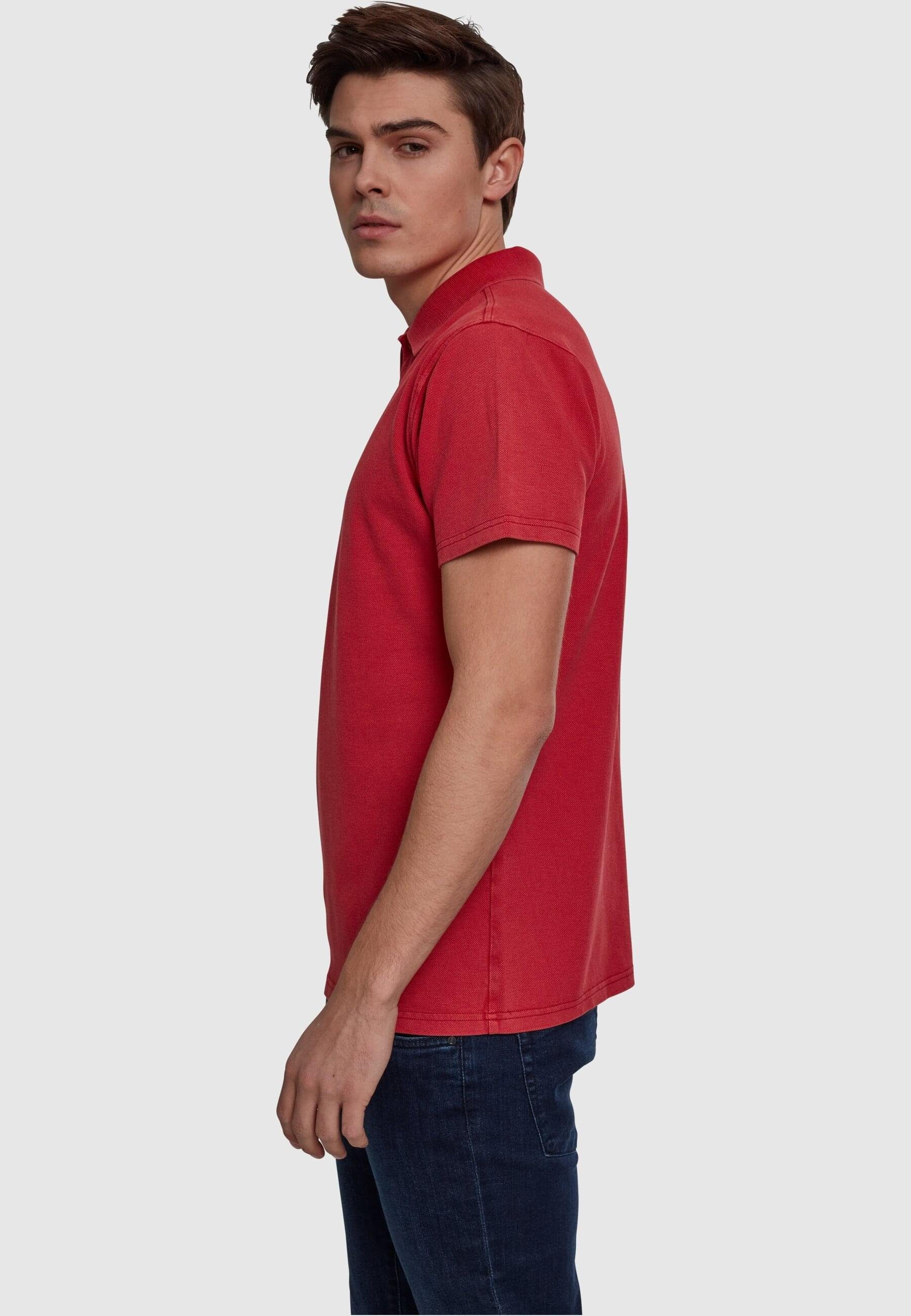 T-Shirt Pique (1-tlg) URBAN Herren Garment Dye CLASSICS red Poloshirt