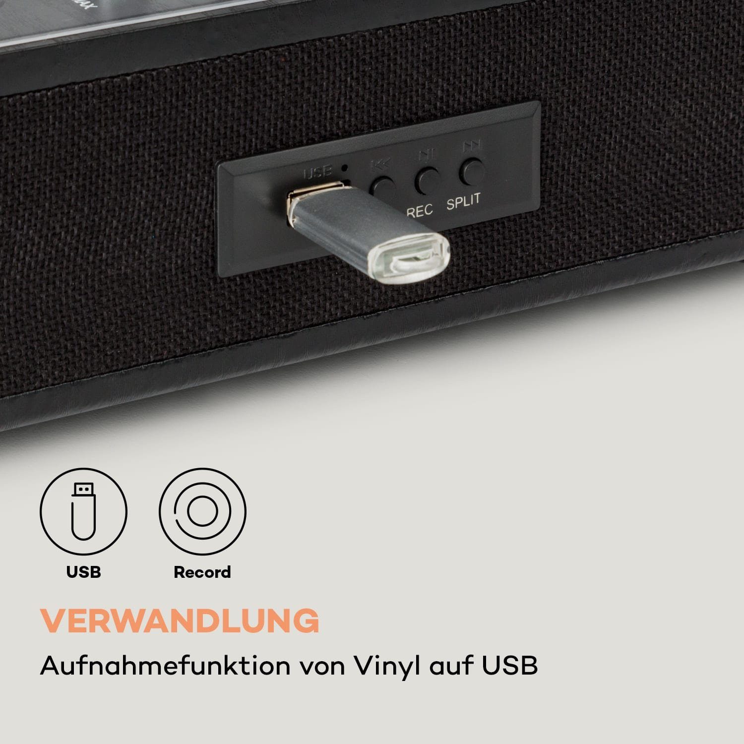 Auna TT-Classic Plus Plattenspieler mit (Riemenantrieb, Lautsprecher Plattenspieler) Vinyl Bluetooth, Schallplattenspieler