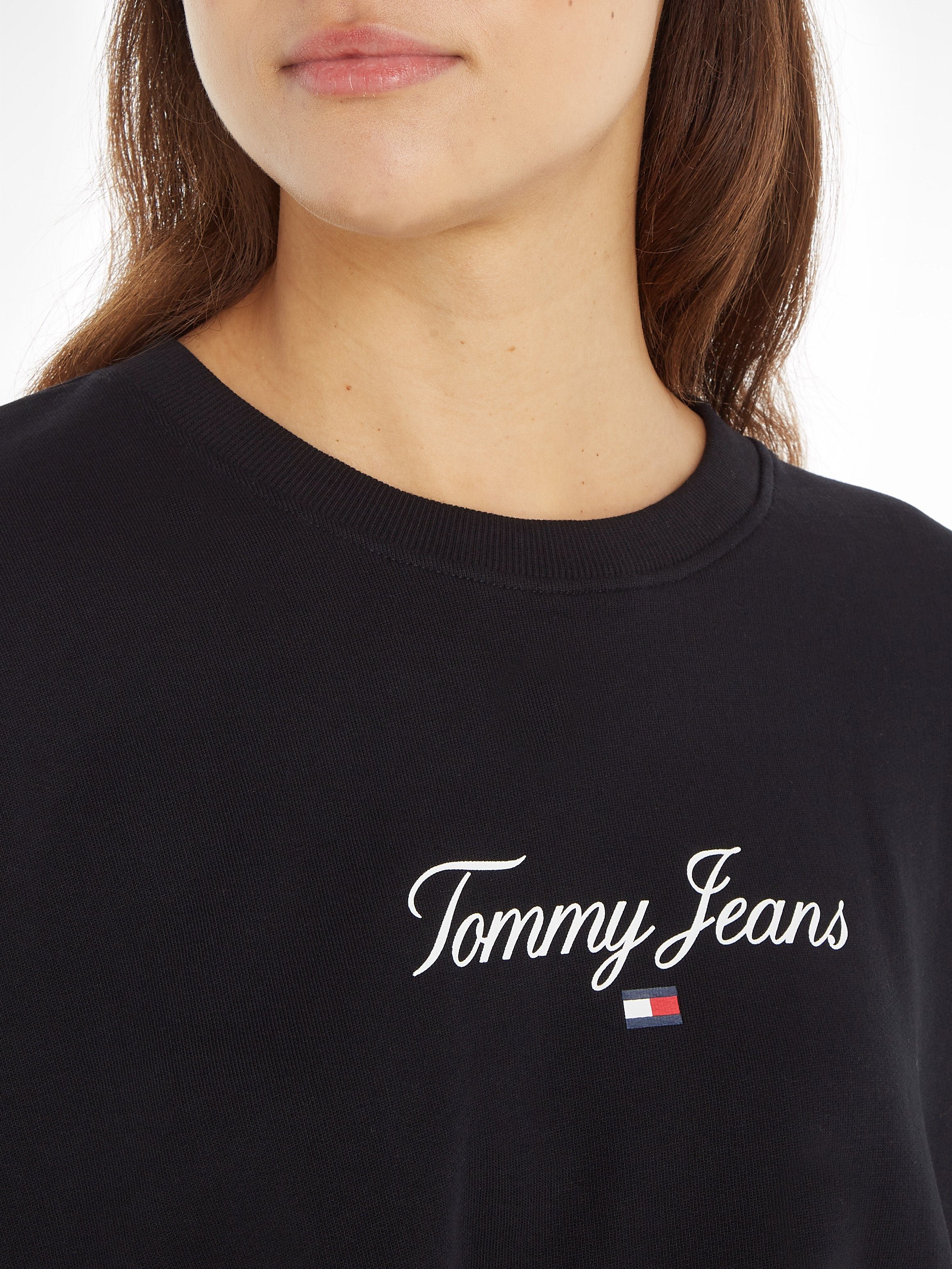 Flag CRV Curve Tommy Jeans ESSENTIAL CURVE,mit TJW 1 Jeans Sweatshirt Logo-Schriftzug Tommy PLUS LOGO & SIZE CREW