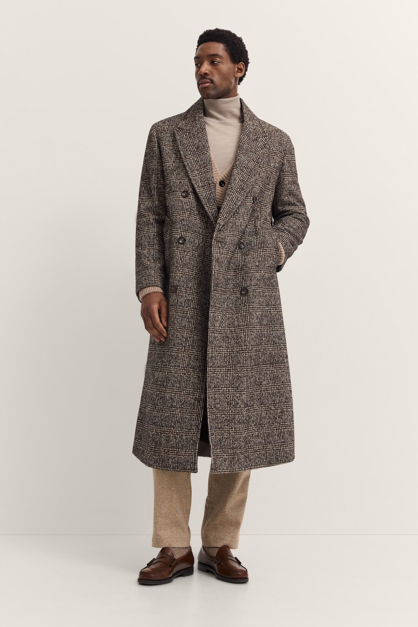 bugatti Langmantel Loose Fit Zwei-Reiher mit Glencheck-Karo – Bild 4 von 5