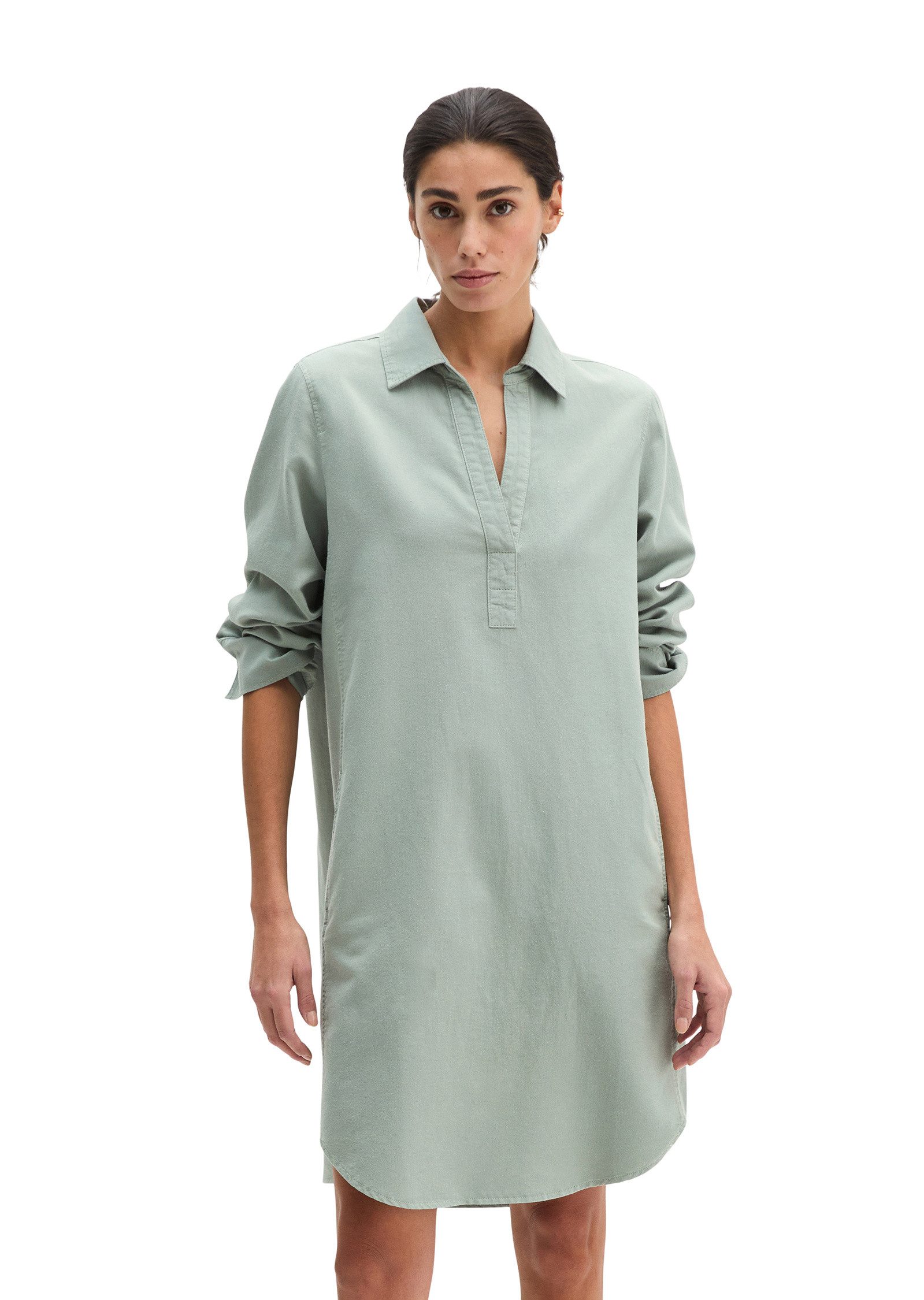 Hemdblusenkleid aus Organic-Cotton-Lyocell-Leinen-Mix