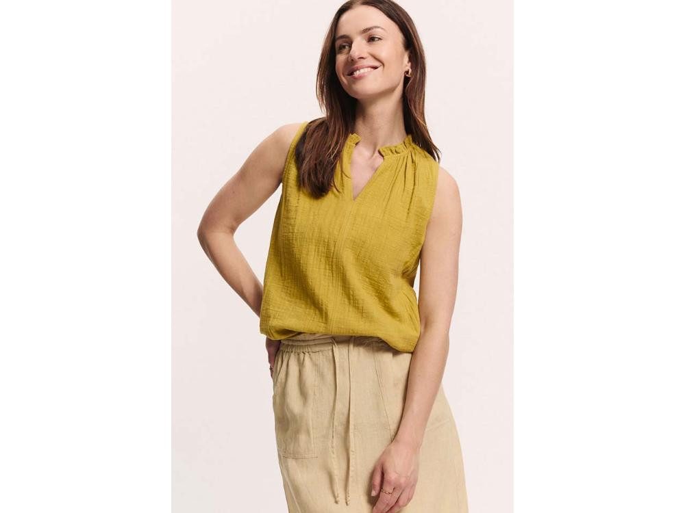 Tranquillo Blusentop tranquillo Bio-Damen-Musselin-Bluse 'Lauraa' mit R