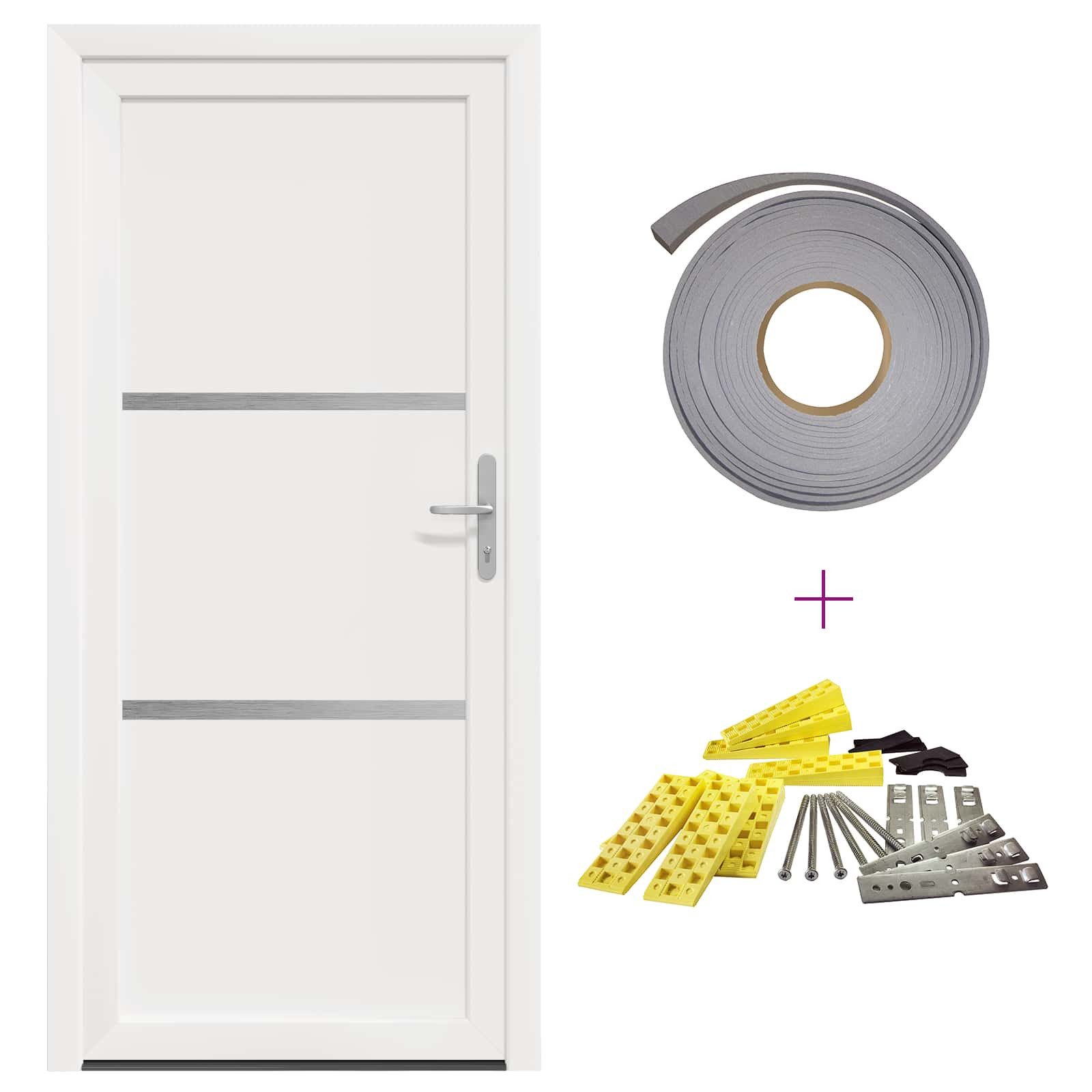 vidaXL Haustür Vordertür Weiß 98 x 208 cm PVC (1-St)