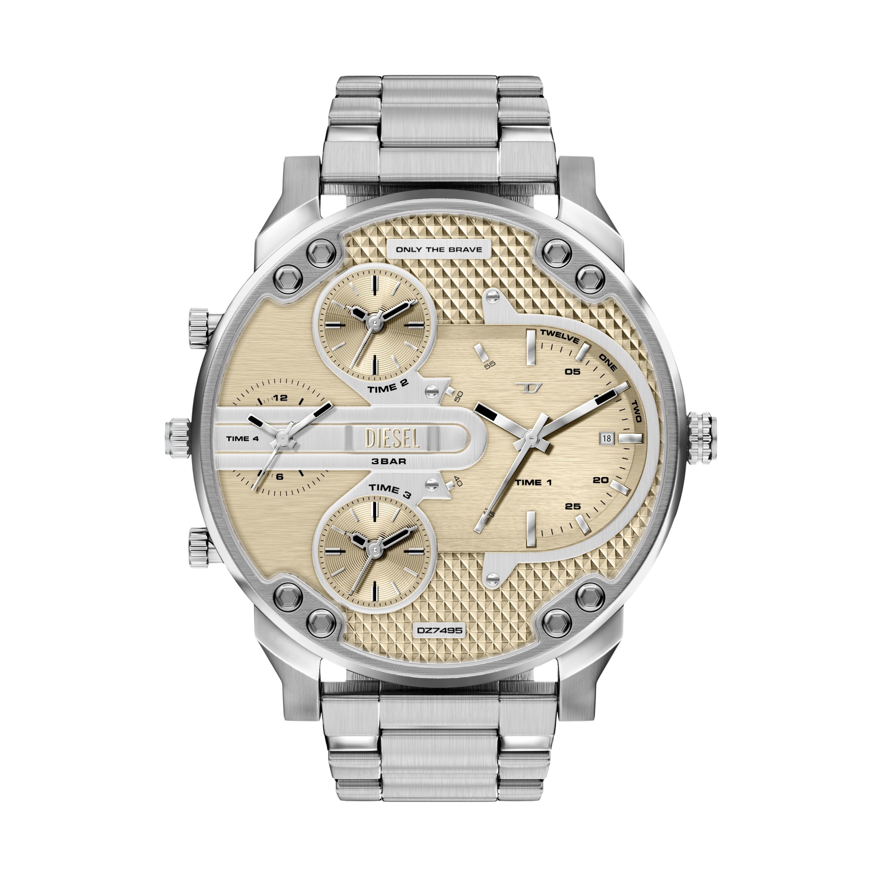 Diesel Quarzuhr MR. DADDY SLIM DZ7495, Armbanduhr, Herrenuhr, Edelstahlarmband, analog, Tag