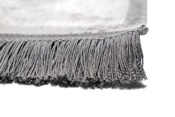 Wollteppich Wollteppich hochwertiger Teppich klassisch mit Ornamenten aus Naturfasern in grau, Teppich-Traum, rechteckig, Höhe: 7 mm, Wollteppich