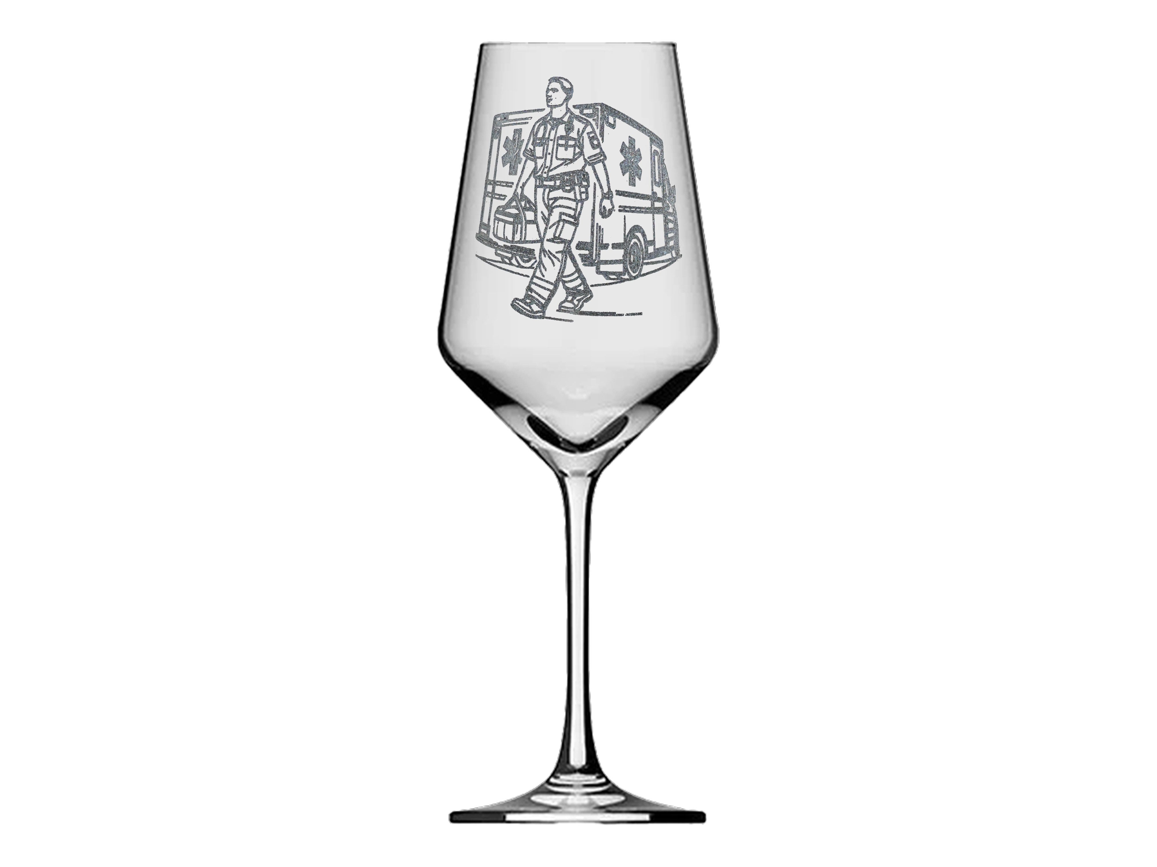 eXODA Weinglas Notfallsanitäter – 350 ml spülmaschinenfest made in Germany, 1-tlg., Glas, Atemberaubende Darstellung