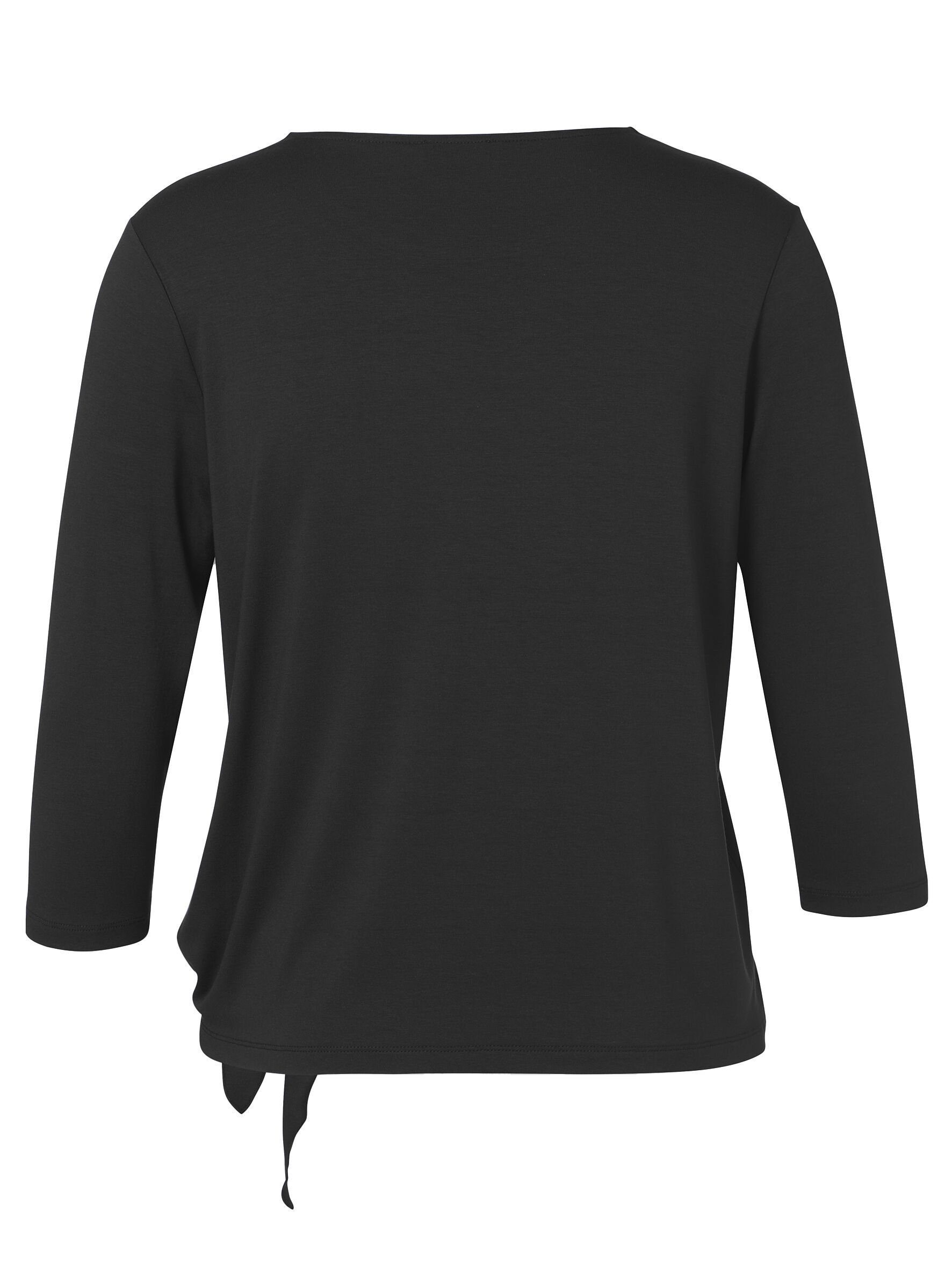 APPIA Stil schwarz unifarbenem Rundhalsshirt in VIA DUE