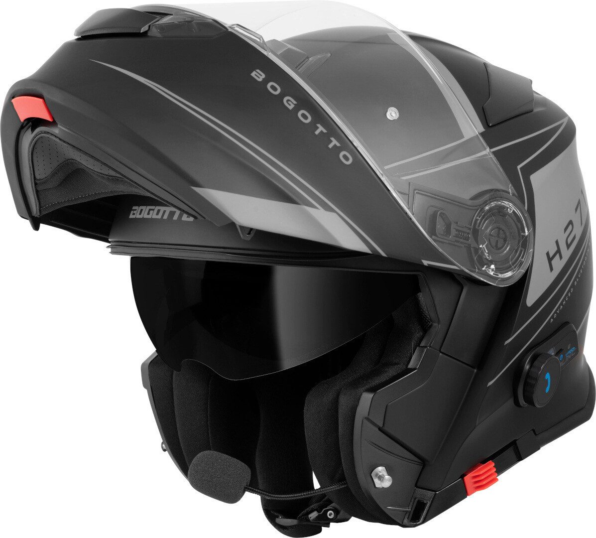 Bogotto Motorradhelm H271 BT Taog Bluetooth Klapphelm, Integriertes Kommunikationssystem,geeignet Für Brillenträger,hera