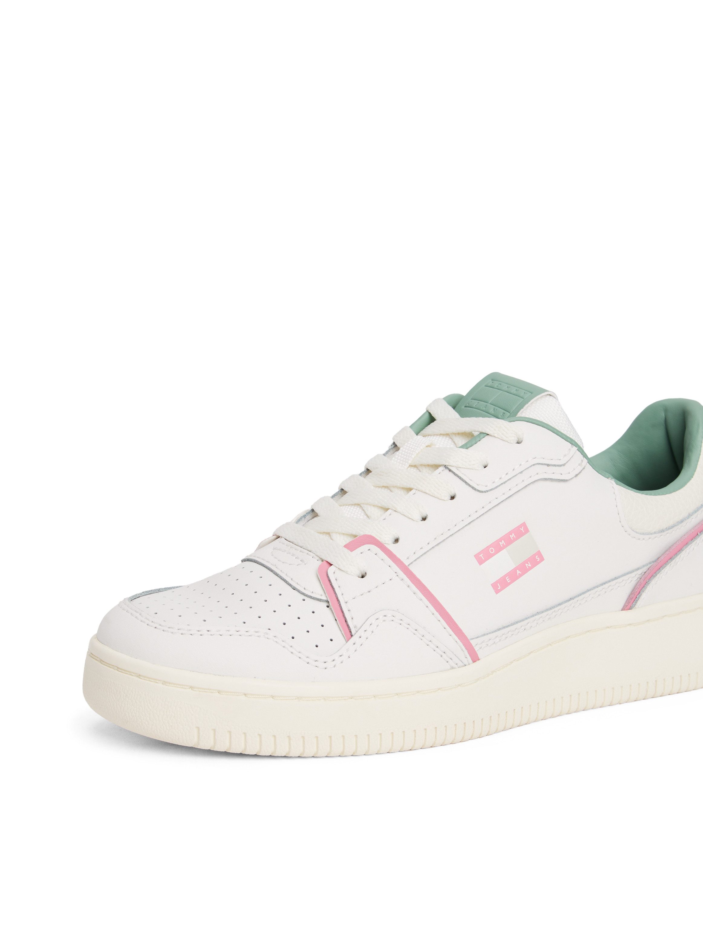 Tommy Jeans TJW RETRO BASKET SNEAKER Plateausneaker, Freizeitschuh, Halbschuh, Schnürschuh mit geprägter Logoflagge