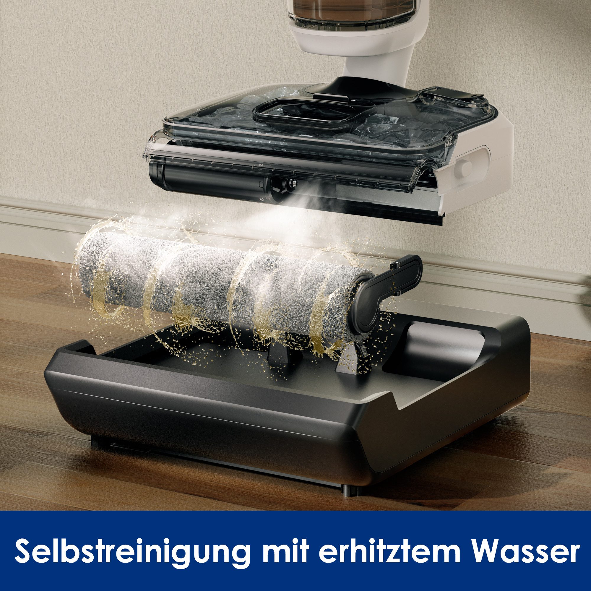 Tineco Nass-Trocken-Sauger FLOOR ONE S5 Max 22.000pa Saugleistung, 85° Grad Selbstreinigung, 210 W, beutellos, Anti Allergiker HEPA Filter, nur 13,5cm hoch