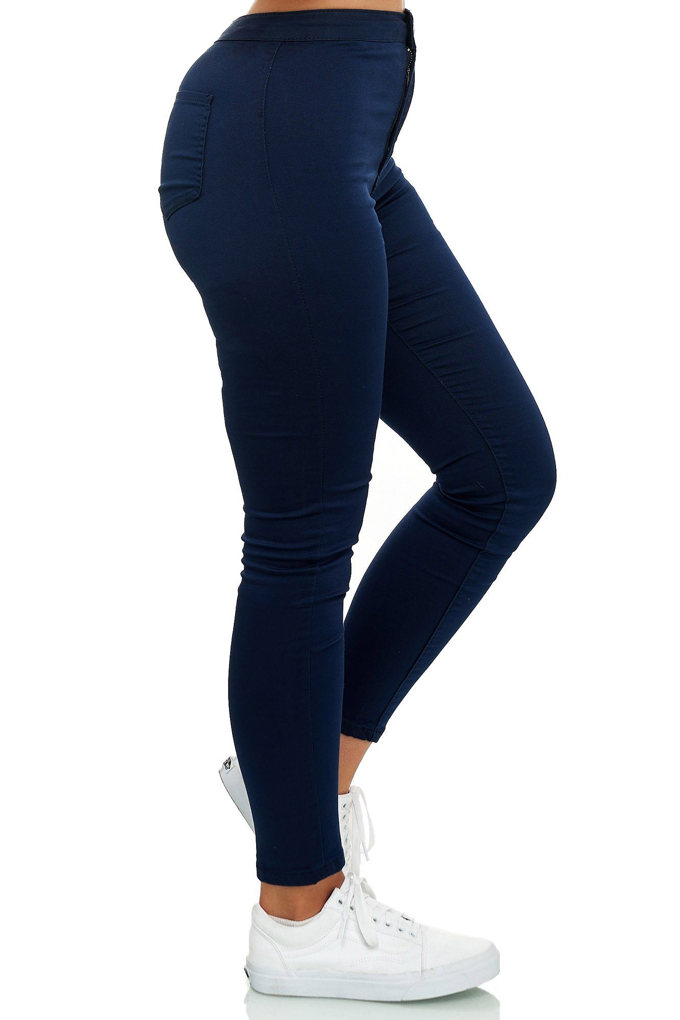 Elara High-waist-Jeans Elara Jeans Damen Waist (1-tlg) Marineblau Slim Fit High