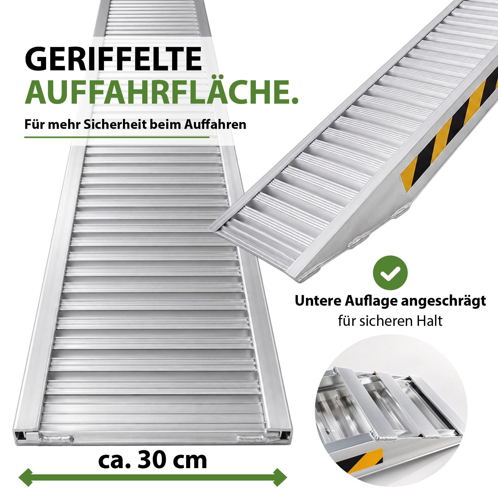 TRUTZHOLM Auffahrrampe Schwerlastrampe Traglast 1900 kg Länge 212 cm Alu Verladerampe PKW (1-St), Für Kettenfahrzeuge, PKW, Minibagger geeignet – Bild 4 von 5