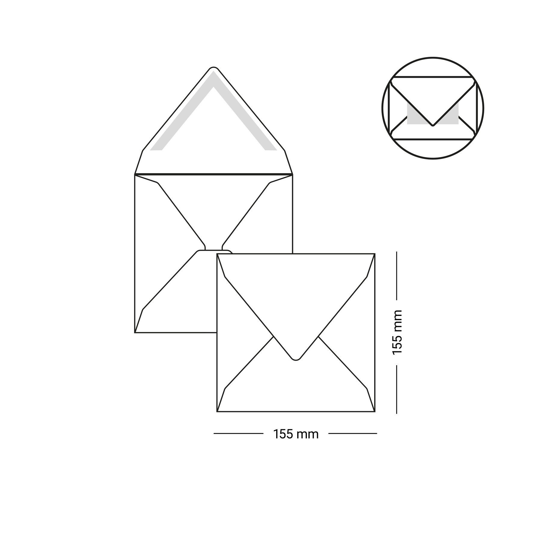 Briefumschläge24Plus Briefumschlag 25 St. 15,5 x 15,5 cm Briefumschläge Quadratisch Rosen Rot, 15,5 x 15,5 mm Briefumschläge Recyceltes Material