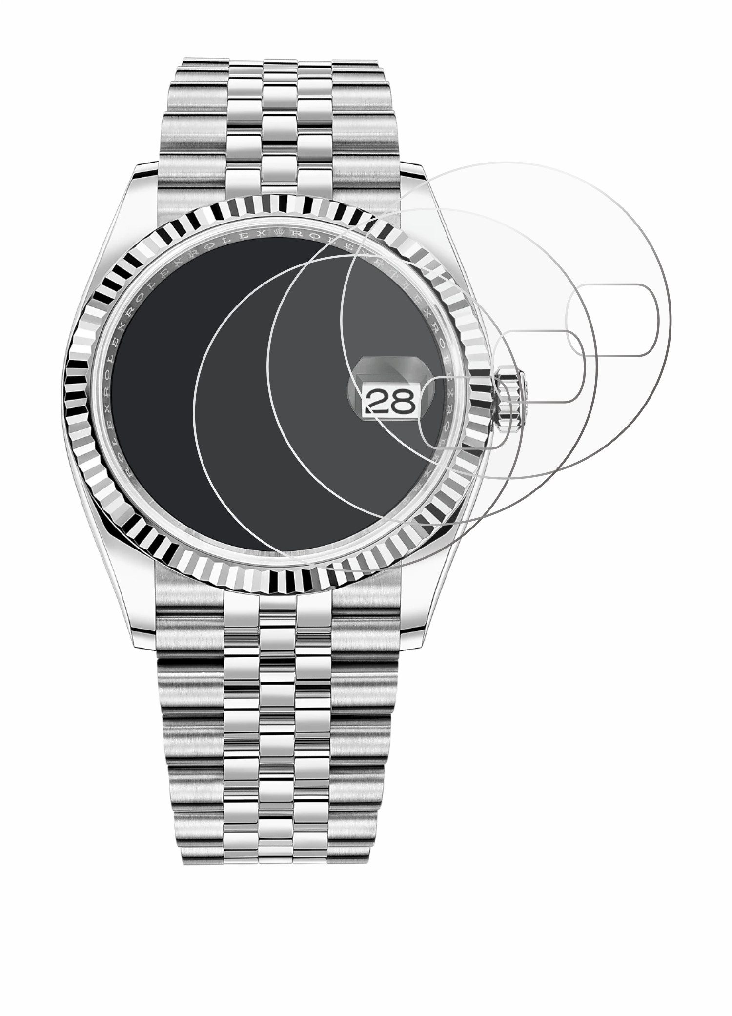 BROTECT Displayschutzfolie Schutzfolie für Rolex Oyster Perpetual Datejust 36, 6 Stück, Displayschutz Schutz Folie Klar Transparent