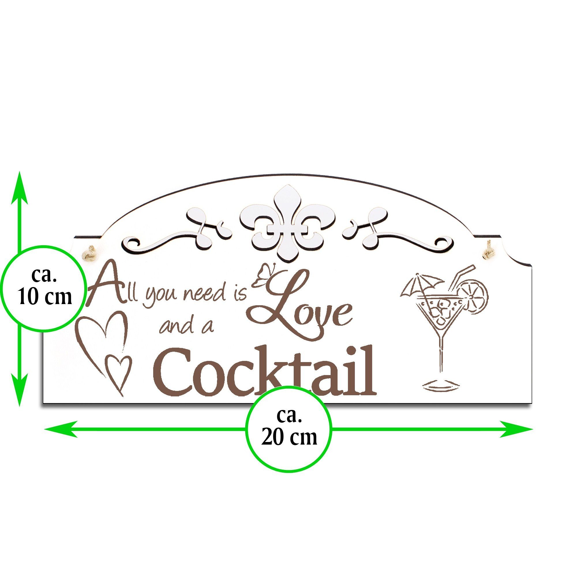 Cocktail is 20x10cm Deko Hängedekoration you Dekolando need All Love