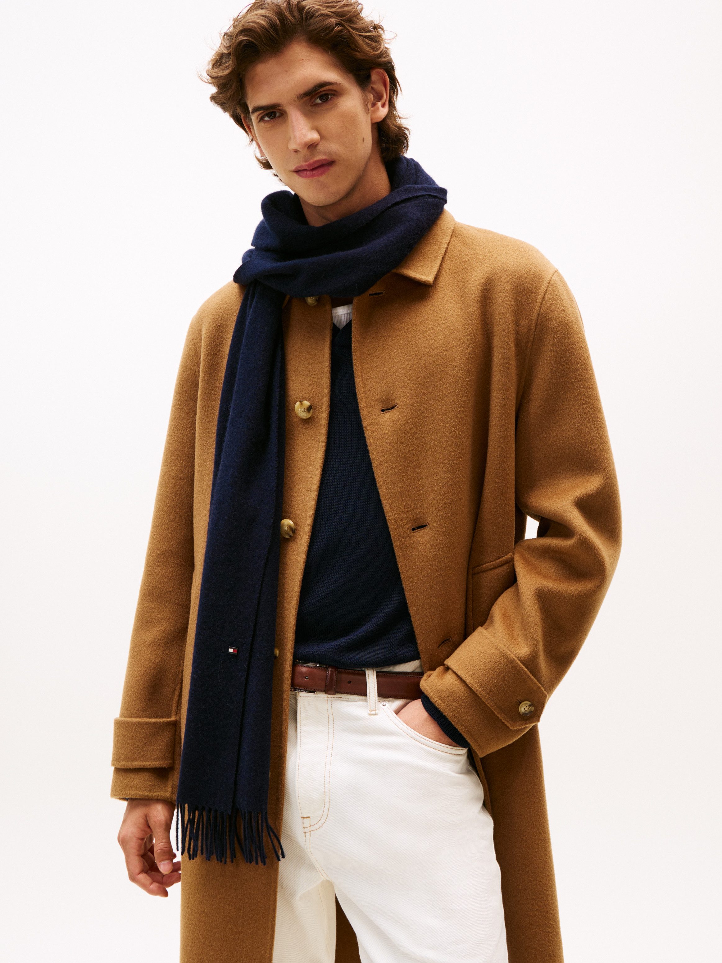 Tommy Hilfiger Schal TH FLAG CASHMERE, unifarben, mit Fransenabschluss 100% günstig online kaufen