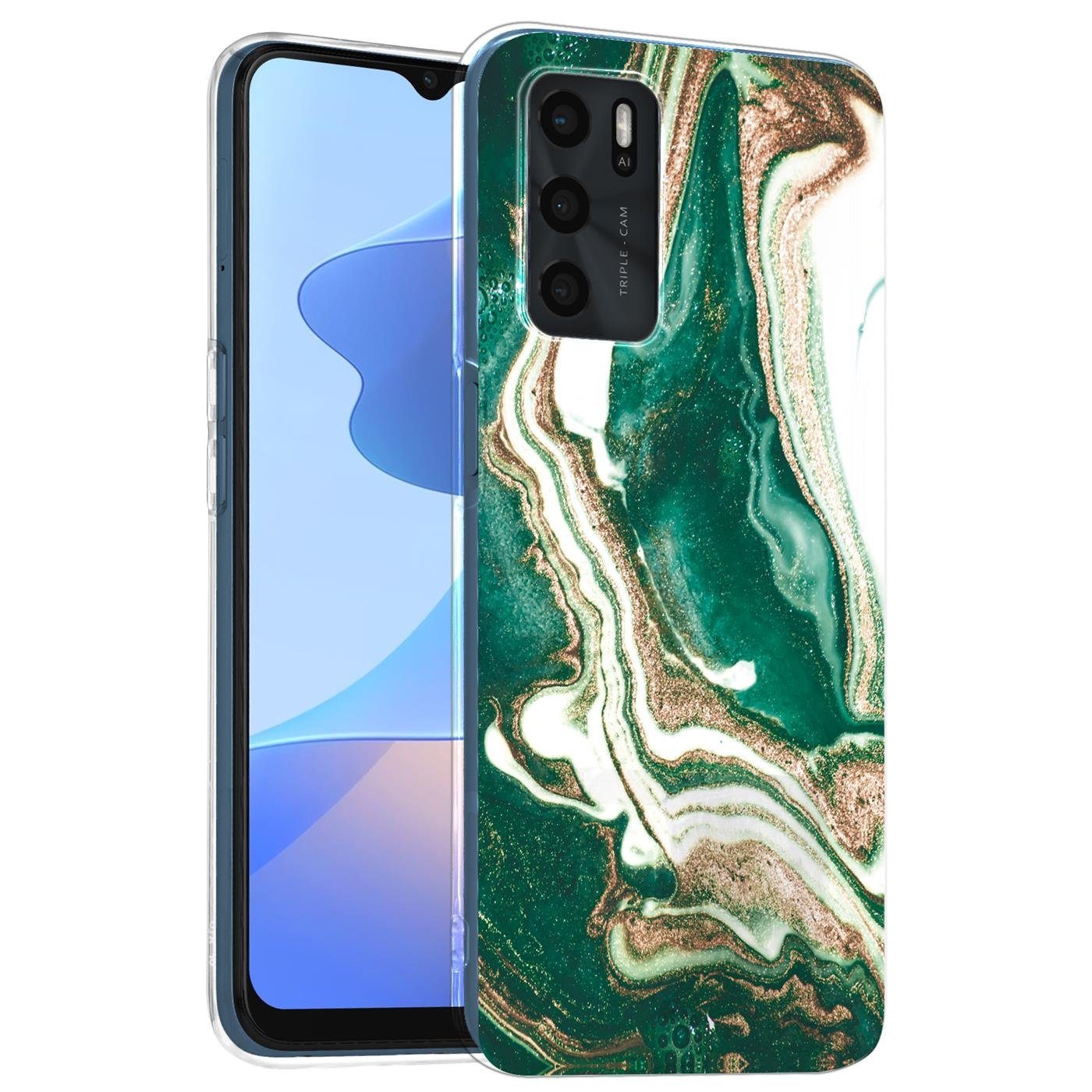 CoolGadget Handyhülle Marmor Slim Case für OPPO A16 6,52 Zoll, Hülle Dünne Silikon Schutzhülle für OPPO A16, OPPO A16s Hülle