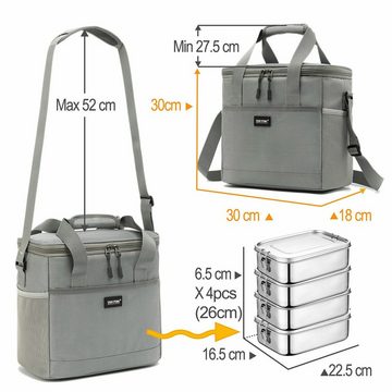 TAN.TOMI Picknickkorb Lunchtasche Kühltasche Isoliertasche Lunchbag Thermotasche, 17.2 Liter faltbar, wasserdicht und mit Reißverschluss perfekt