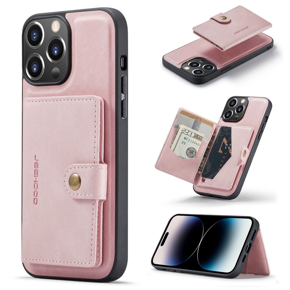 König Design Handyhülle Apple iPhone 14 Pro, Schutzhülle Schutztasche Case Cover Etuis Wallet Klapptasche Bookstyle