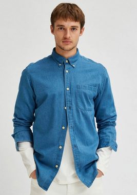 SELECTED HOMME Langarmhemd SLHREGRICK-DENIM SHIRT LS S NOOS mit Brusttasche