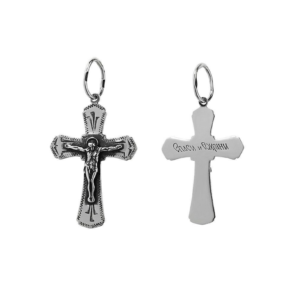 Kreuzanhänger 925er Sterlingsilber Kreuz Orthodoxe Kruzifix Anhä
