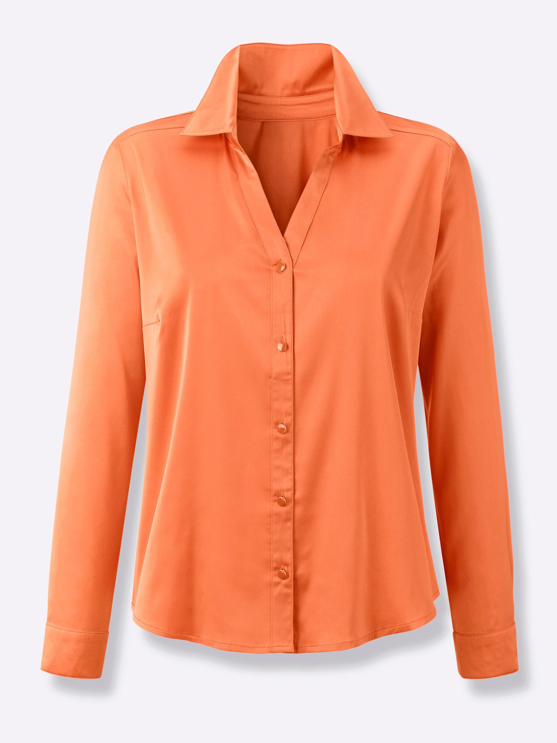 creation L Klassische Bluse Satin-Bluse Langarm