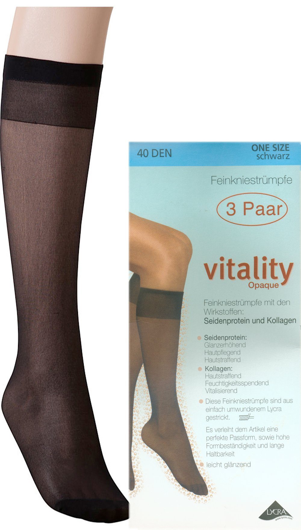 Feinkniestrümpfe Damen Feinkniestrümpfe Damenstrümpfe 20 und 40 DEN Гольфи schwarz (3-Paar)