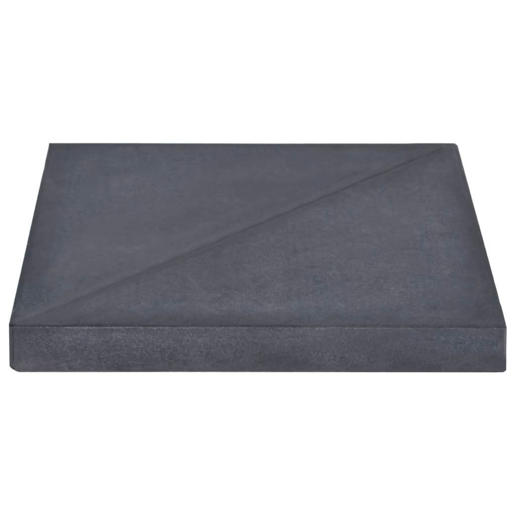 vidaXL Schirmhalter Sonnenschirm-Gewichtsplatte Schwarz Granit Quadratisch 15 kg