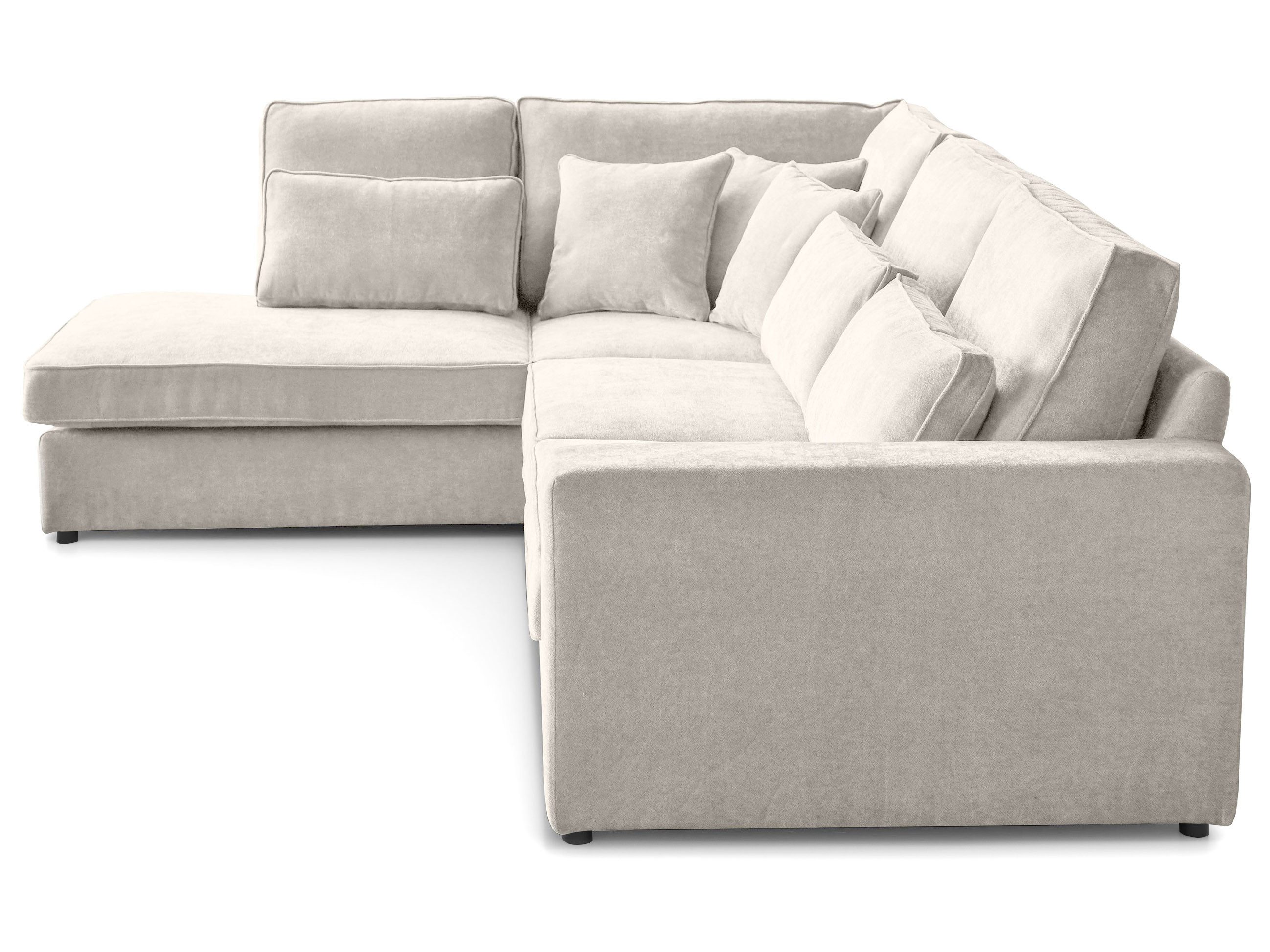 Beautysofa Ecksofa mit dekorativen Kissen PARMA, im modernes Design, klassische Polsterecke inklusive Wellenfedern, Ottomane links oder rechts wählbar – Bild 3 von 5