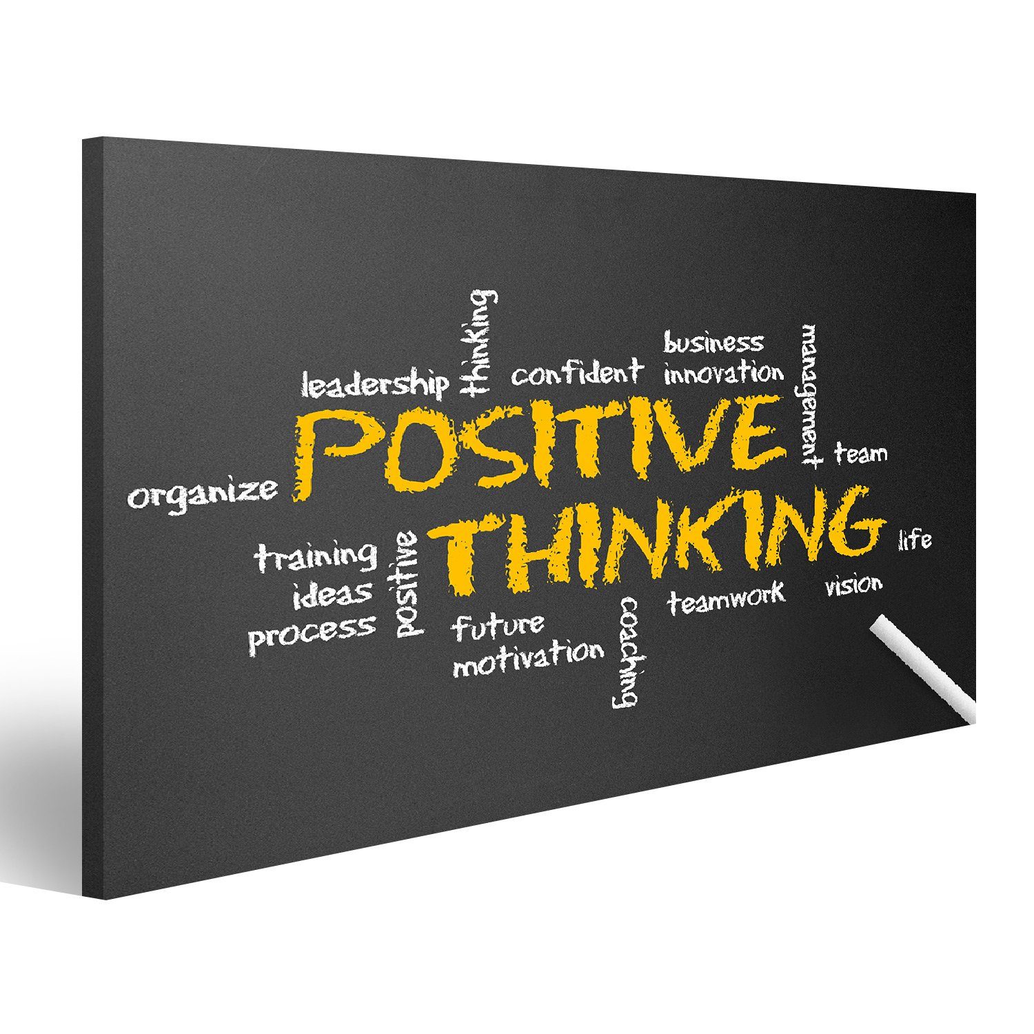 Leinwandbild Bild auf Leinwand Dunkle Tafel Mit Einem Positiven Denkens Illustratio