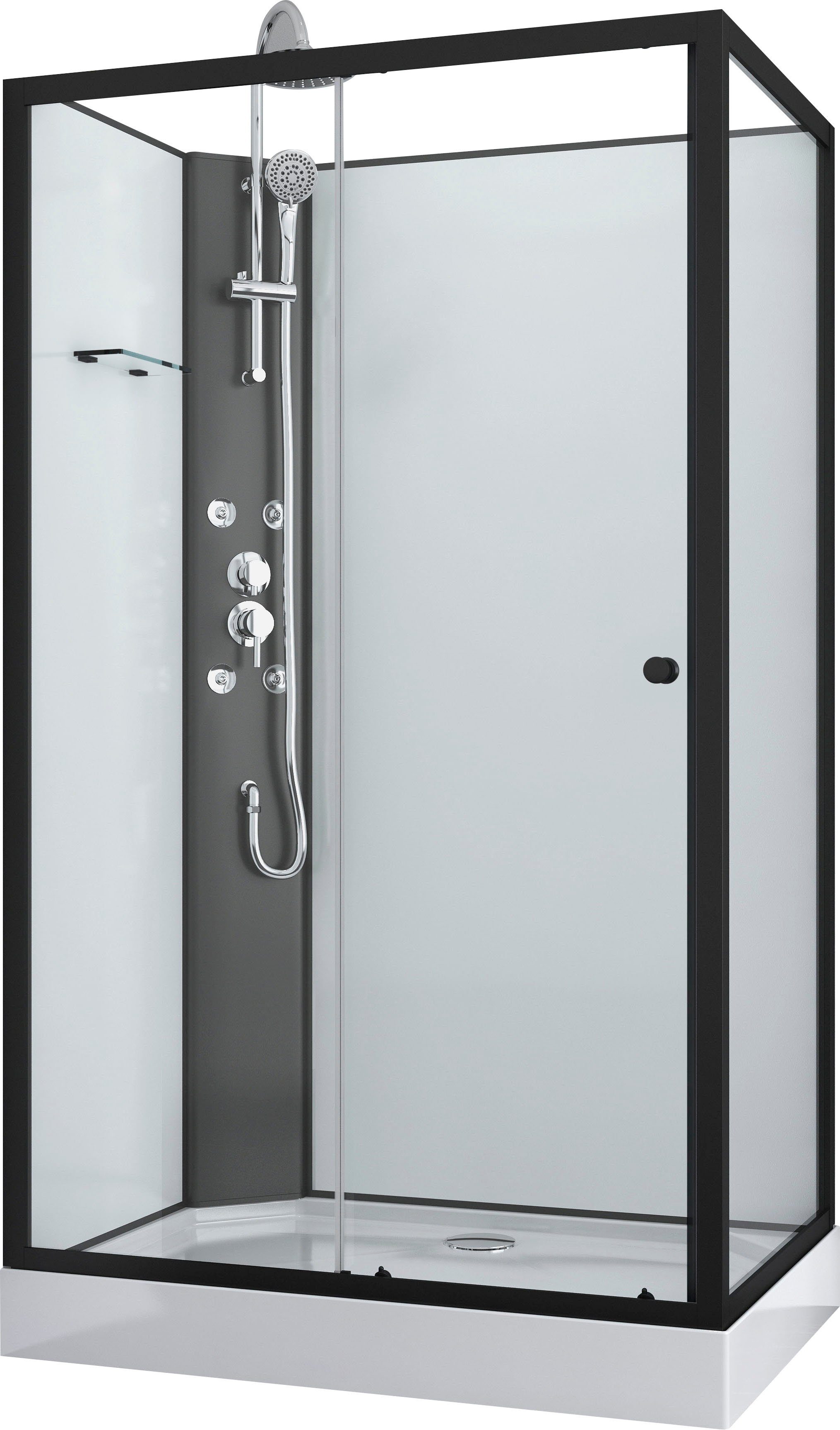 Sanotechnik Komplettdusche VIVA, BxT: 120x80 cm, Einscheibensicherheitsglas, rechteckig, mit Massagedüsen