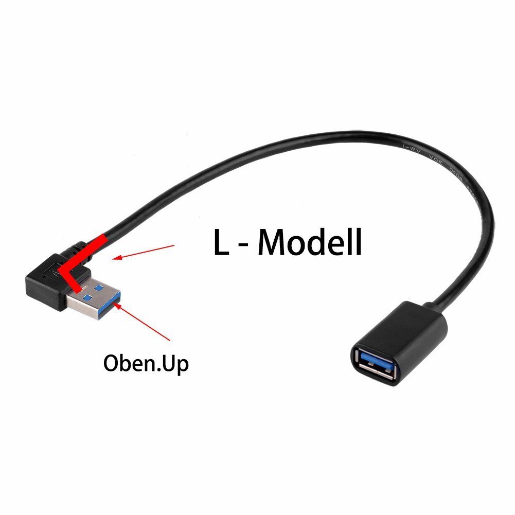 euroharry 2 x Modell 90° Elektro-Kabel Grad adapter L Winkel Adapter 3.0 USB