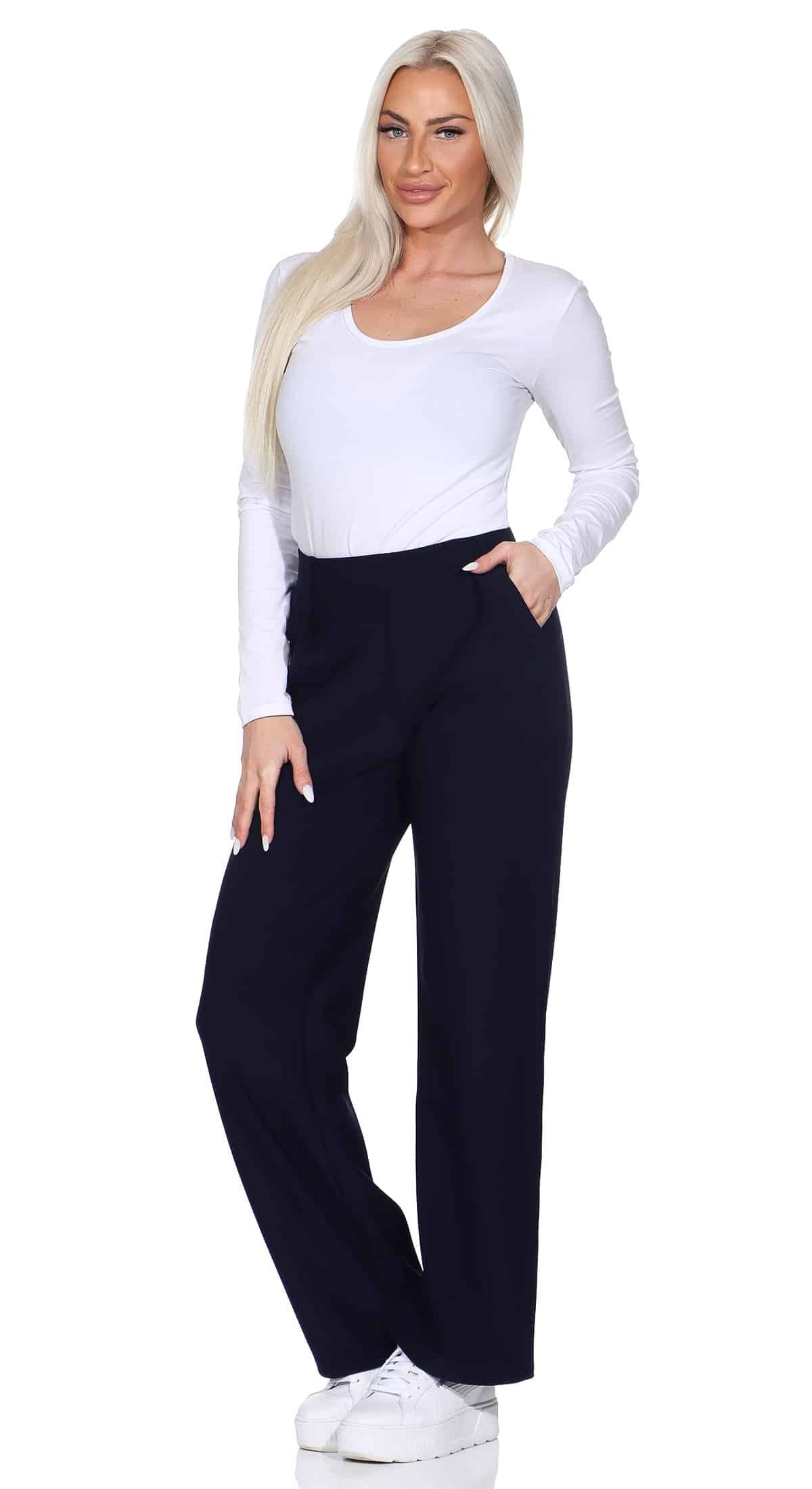 OriginalYou Schlupfhose Damen Schlupfhose Stoffhose moderne Freizeithose Stretchhose auch in größen Größen erhältlich