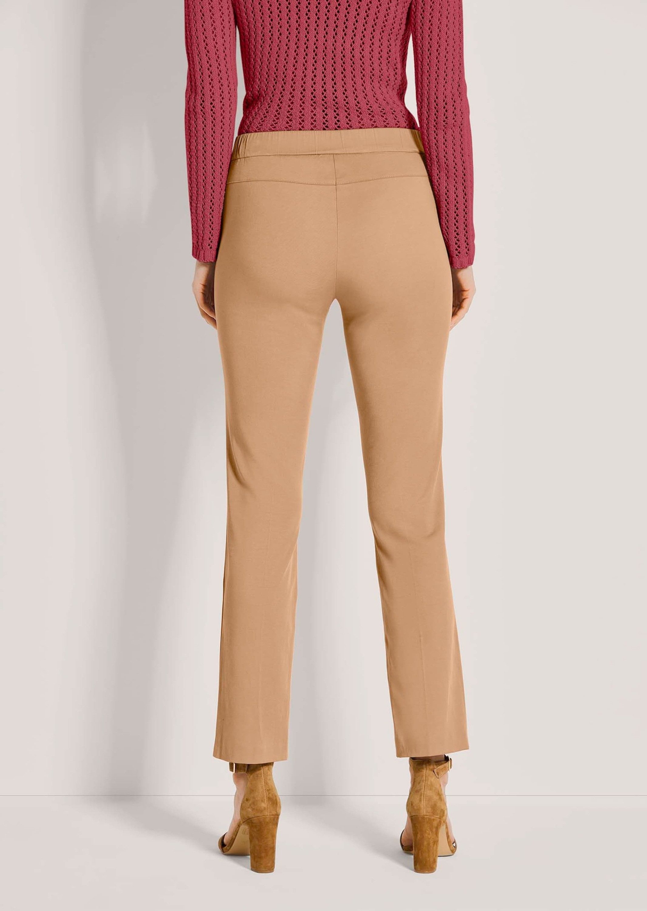 MADELEINE Bügelfaltenhose Stretch-Hose mit Biesen, Bügelfalten Unifarbenes Design ohne Verschluss für puristische Optik